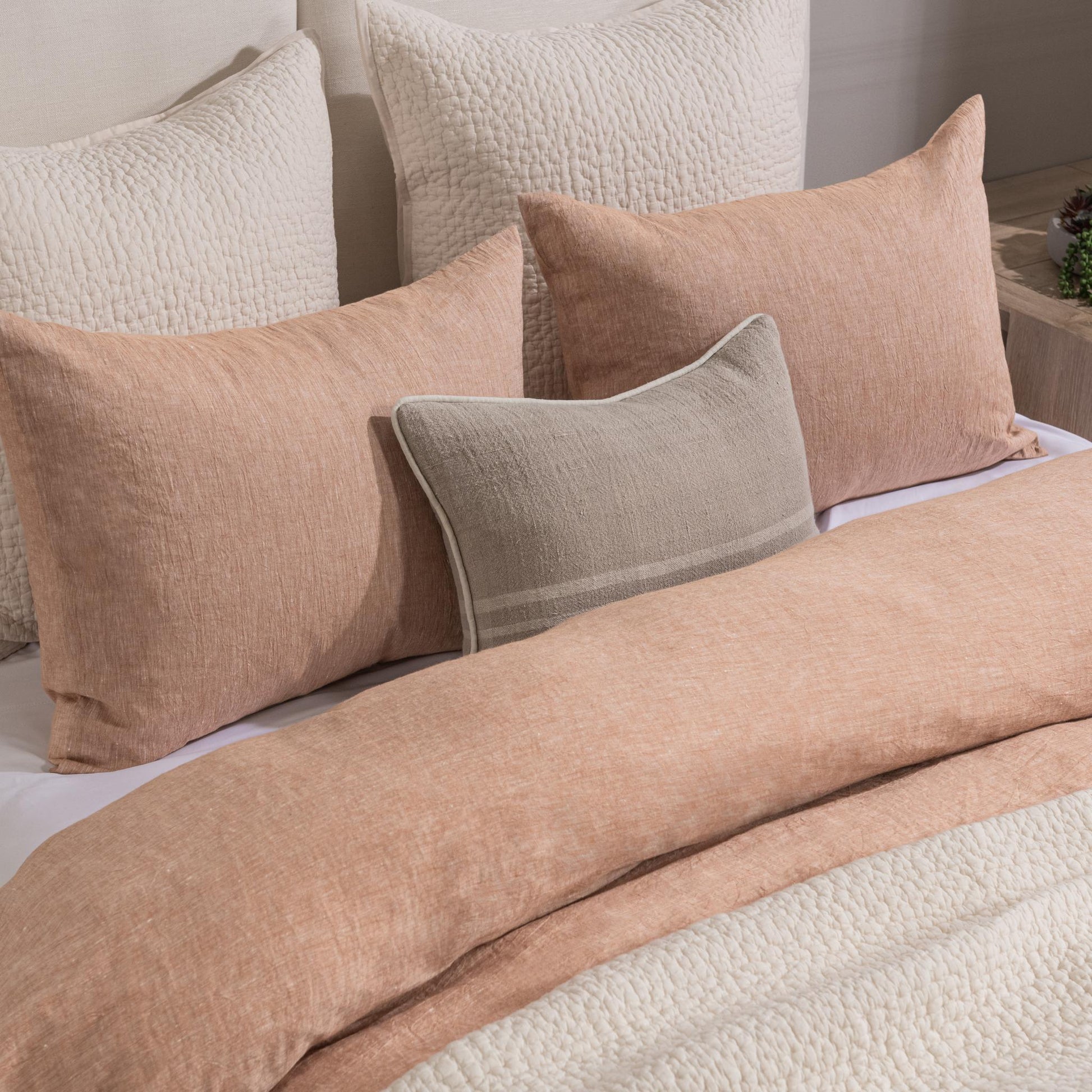 Jayson Linen Cashmere Duvet Collection - Clay - King / Set