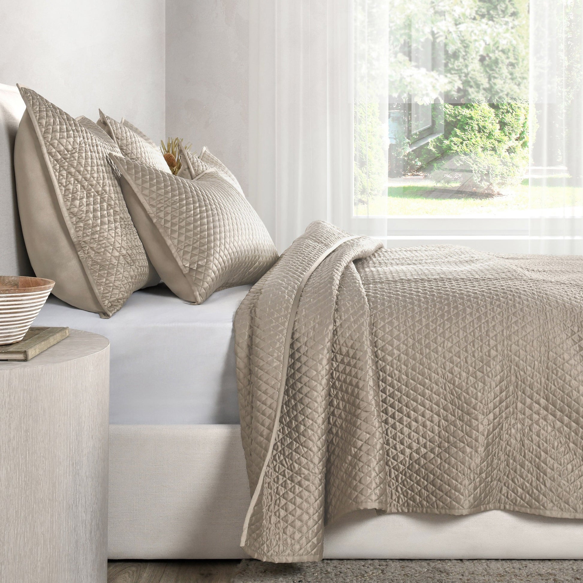 Diamond Quilt Collection - Pebble - King / Set