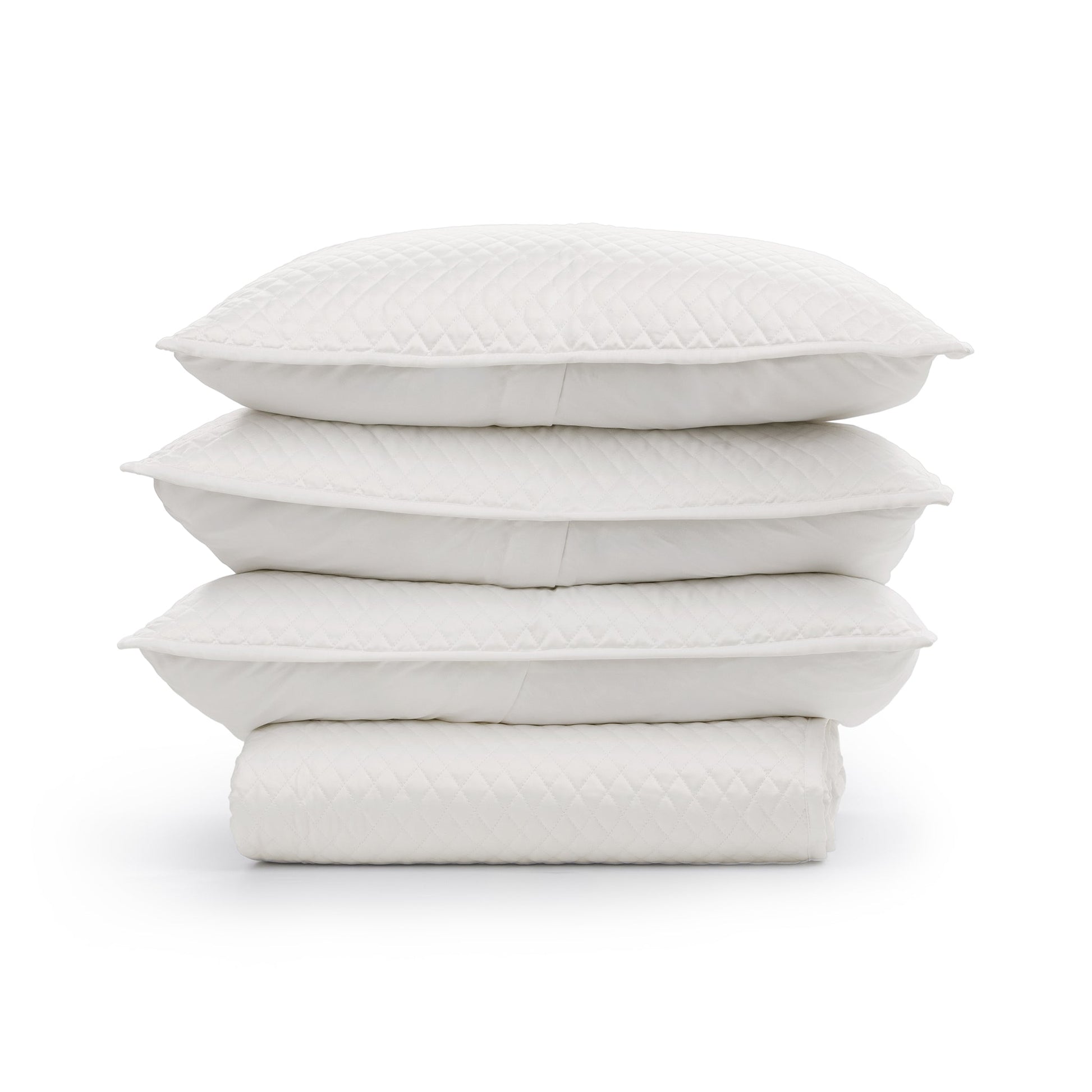 Diamond Quilt Collection - White - King / Set