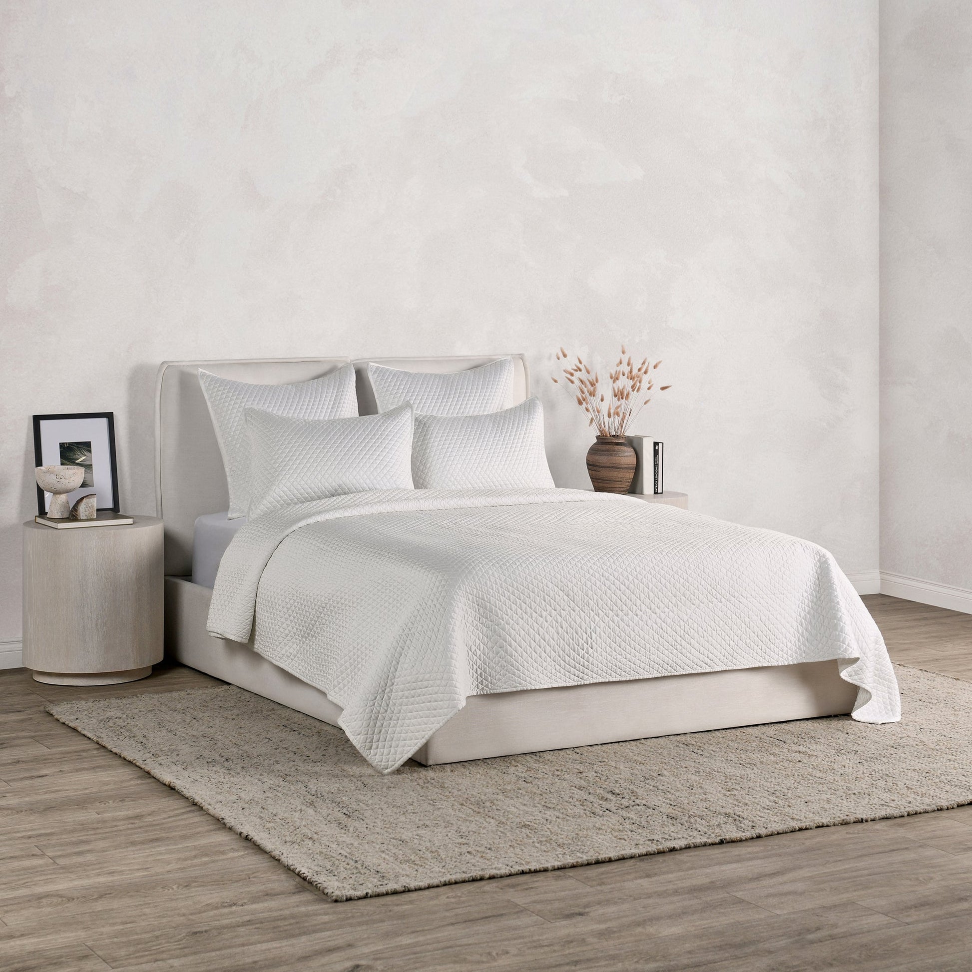 Diamond Quilt Collection - White - King / Set