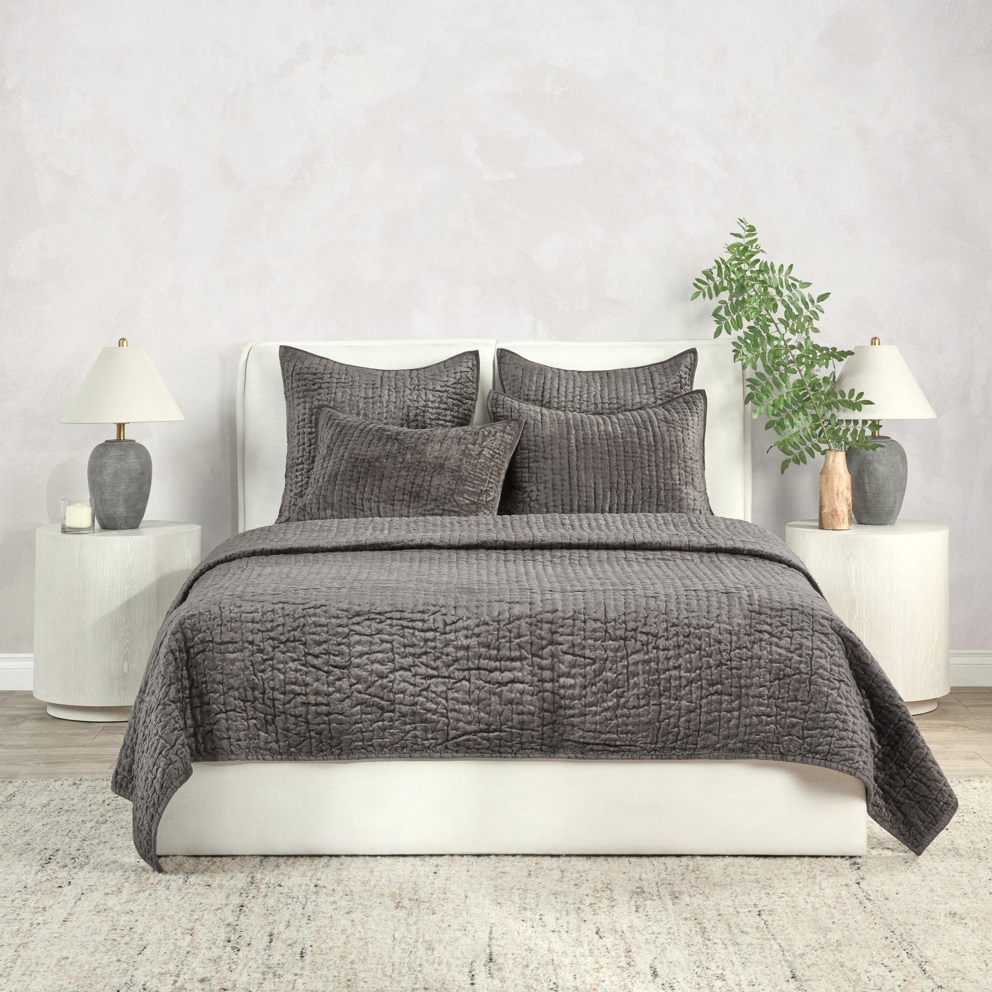 Bari Velvet Quilt Collection - Desert - King / Set