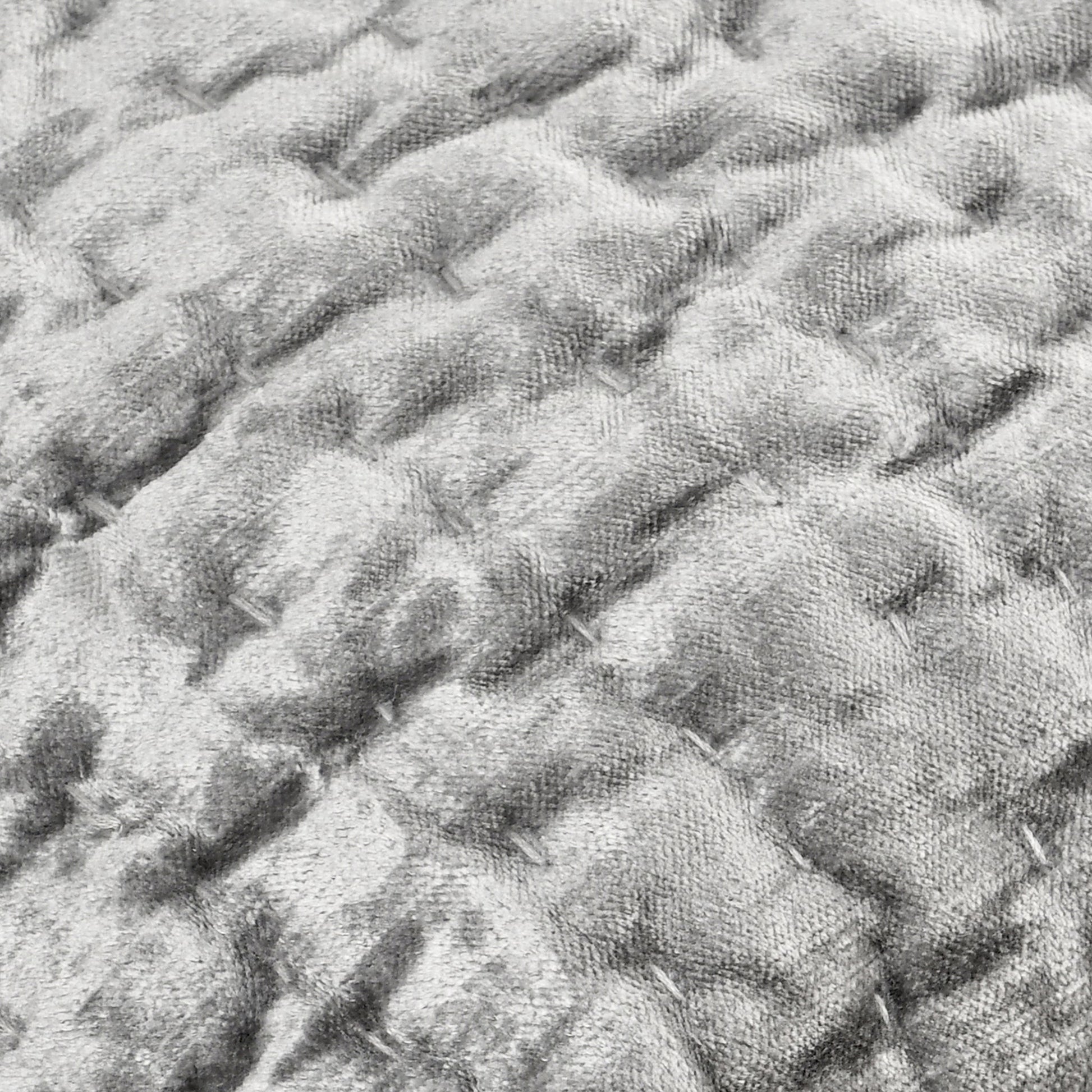 Bari Velvet Quilt Collection - Gray - King / Set