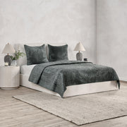 Bari Velvet Quilt Collection - Bay Green - King / Set