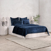 Bari Velvet Quilt Collection - Ocean Blue - King / Set