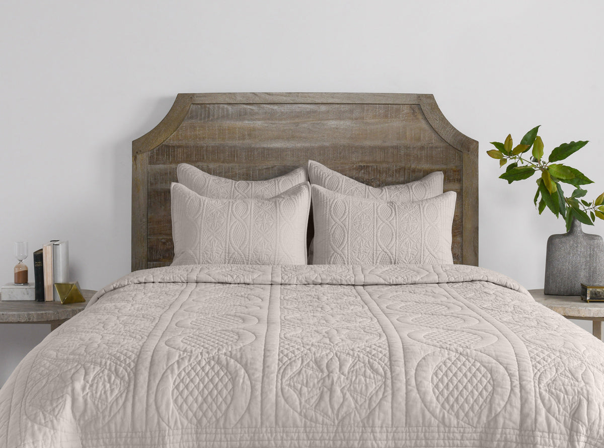 Anessa Quilt Collection - Taupe - Queen / Set