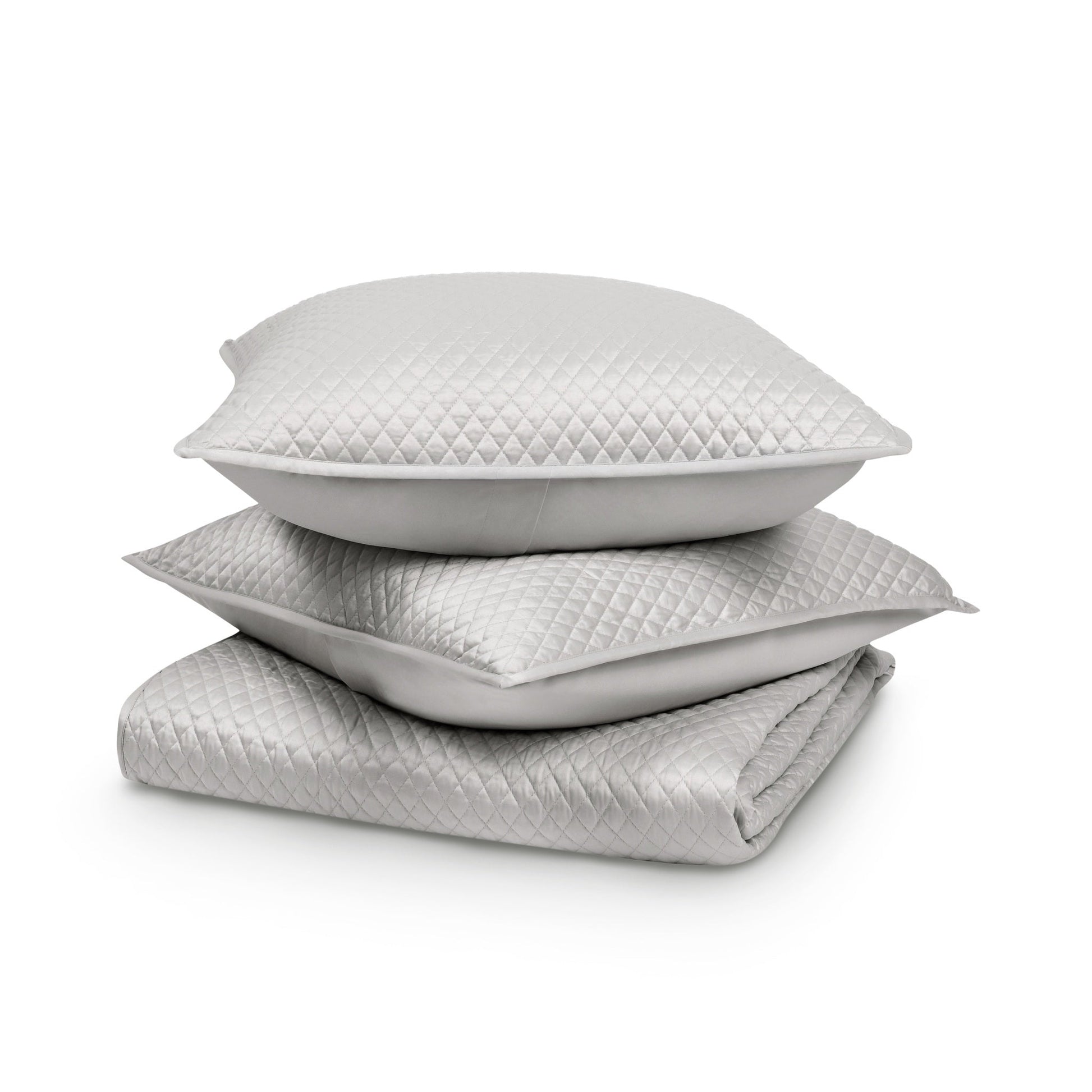 Diamond Quilt Collection - Silver - King / Set