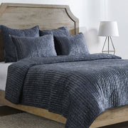 Bari Velvet Quilt Collection - Sea Fog - King / Set