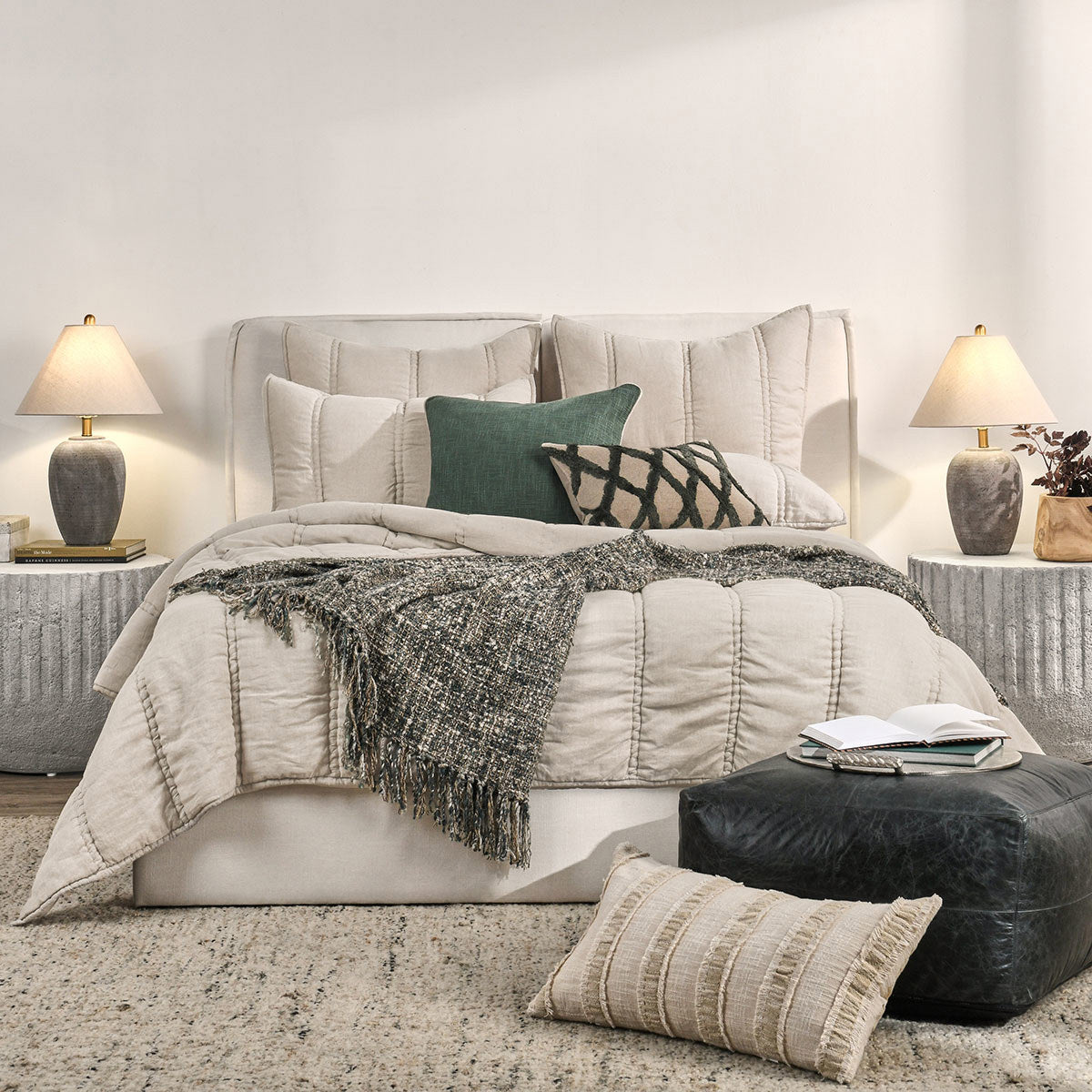 Rowen Quilt Collection - Taupe - King / Set