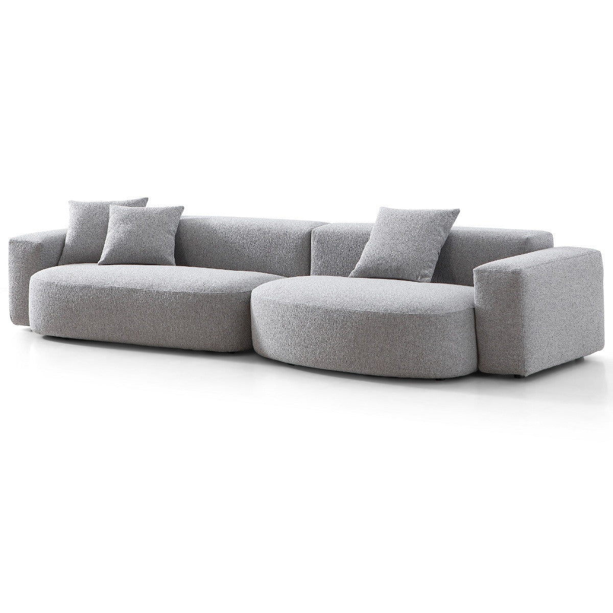Bleecker Grey Boucle Upholstered Contemporary Sofa 131"
