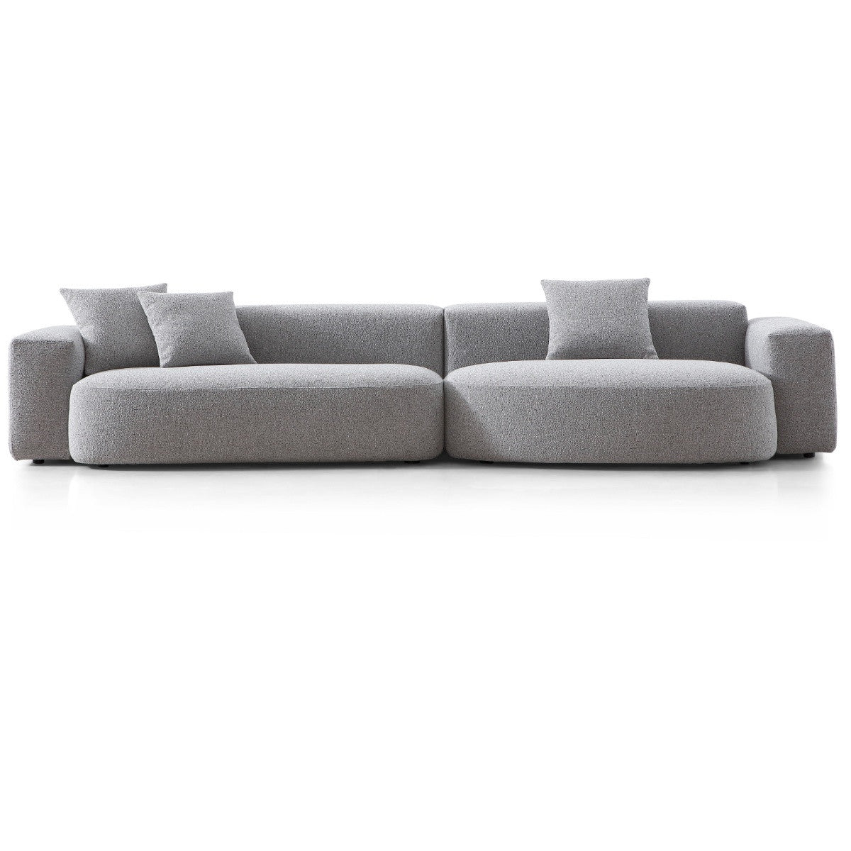 Bleecker Grey Boucle Upholstered Contemporary Sofa 131"