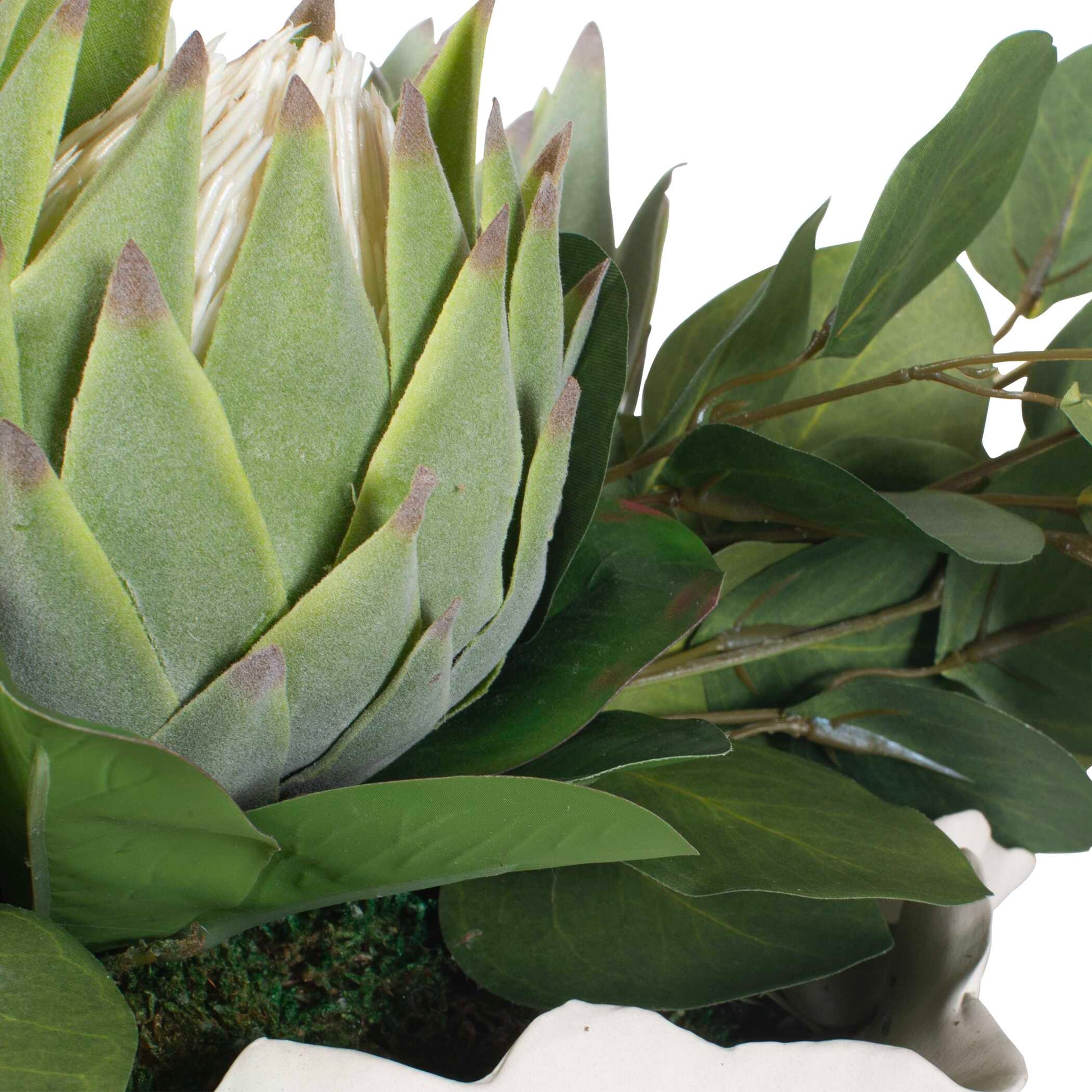 Uttermost Protea Blooms White Bowl Centerpiece