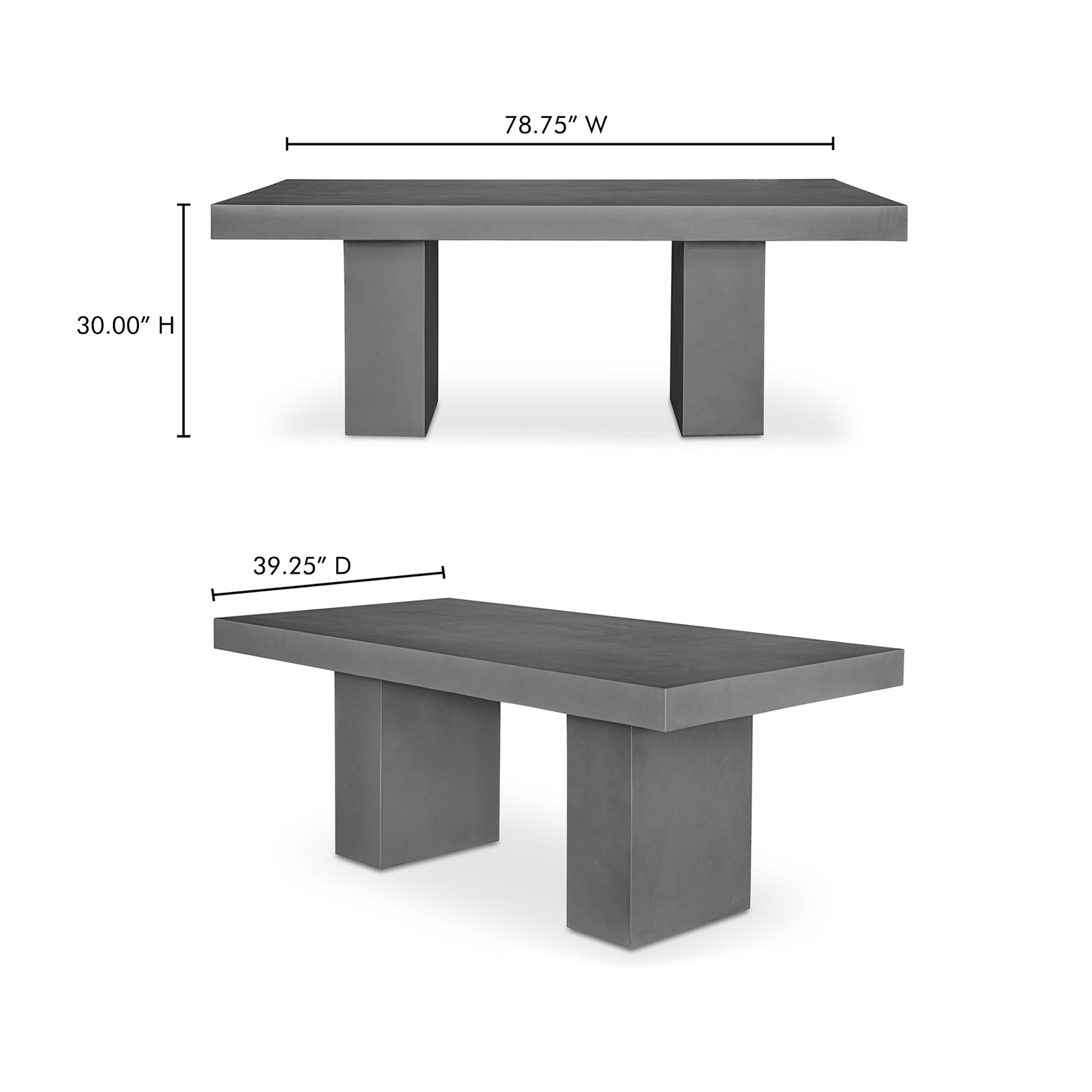 Antonius Outdoor Dining Table Grey by Moe's Home Collection - view 4