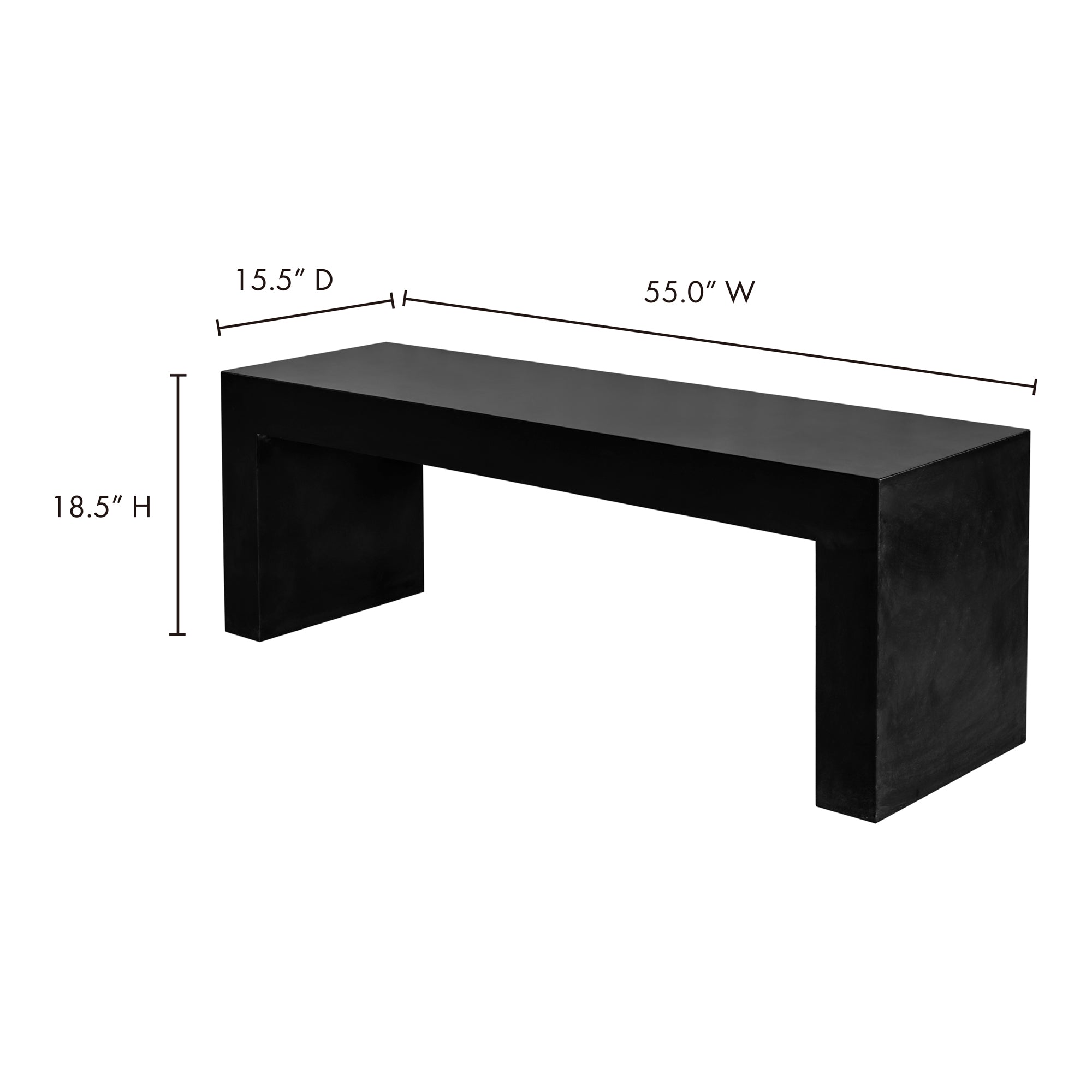 Lazarus Outdoor Bench Black by Moe's Home Collection - view 6