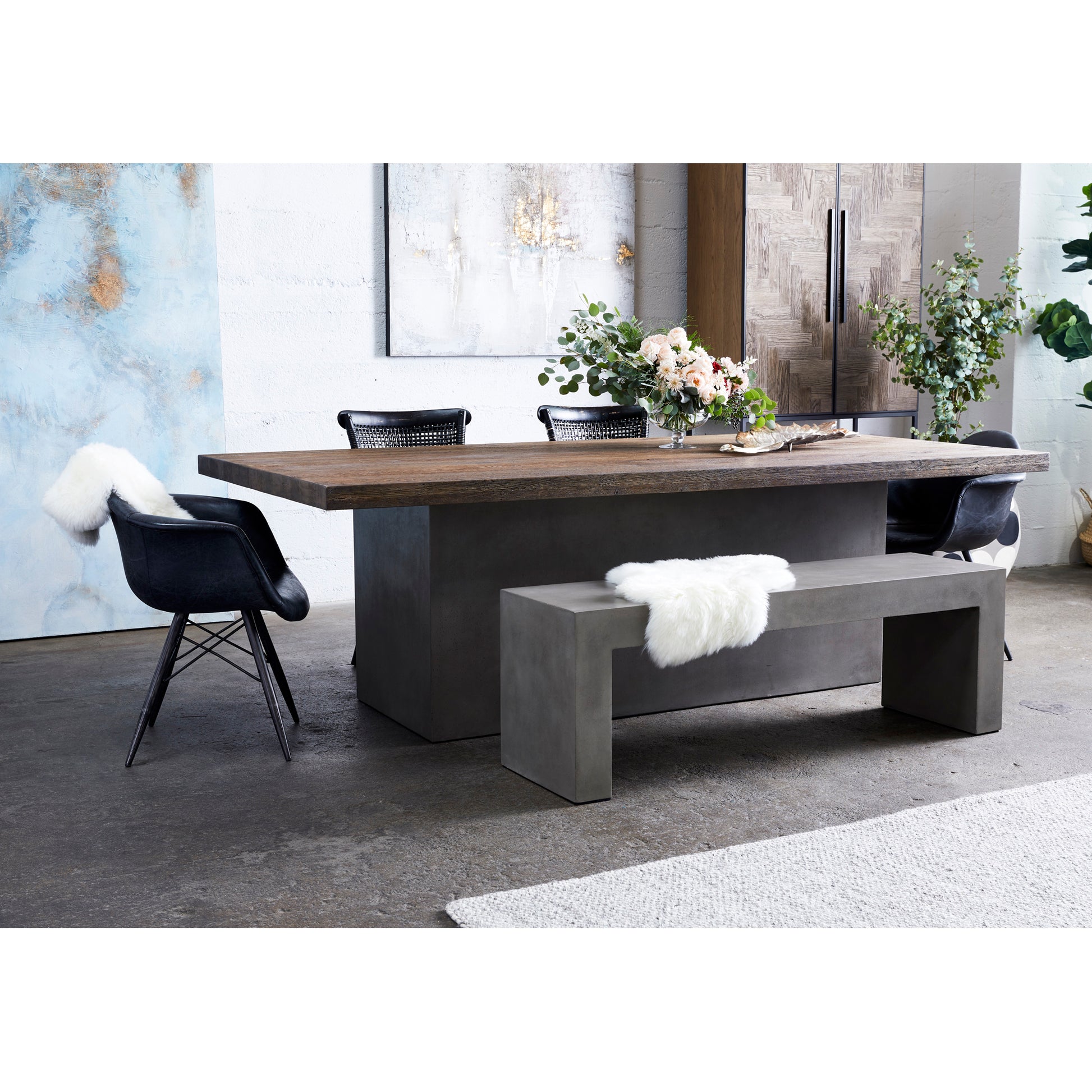 Lazarus Outdoor Bench Dark Grey by Moe's Home Collection - view 2