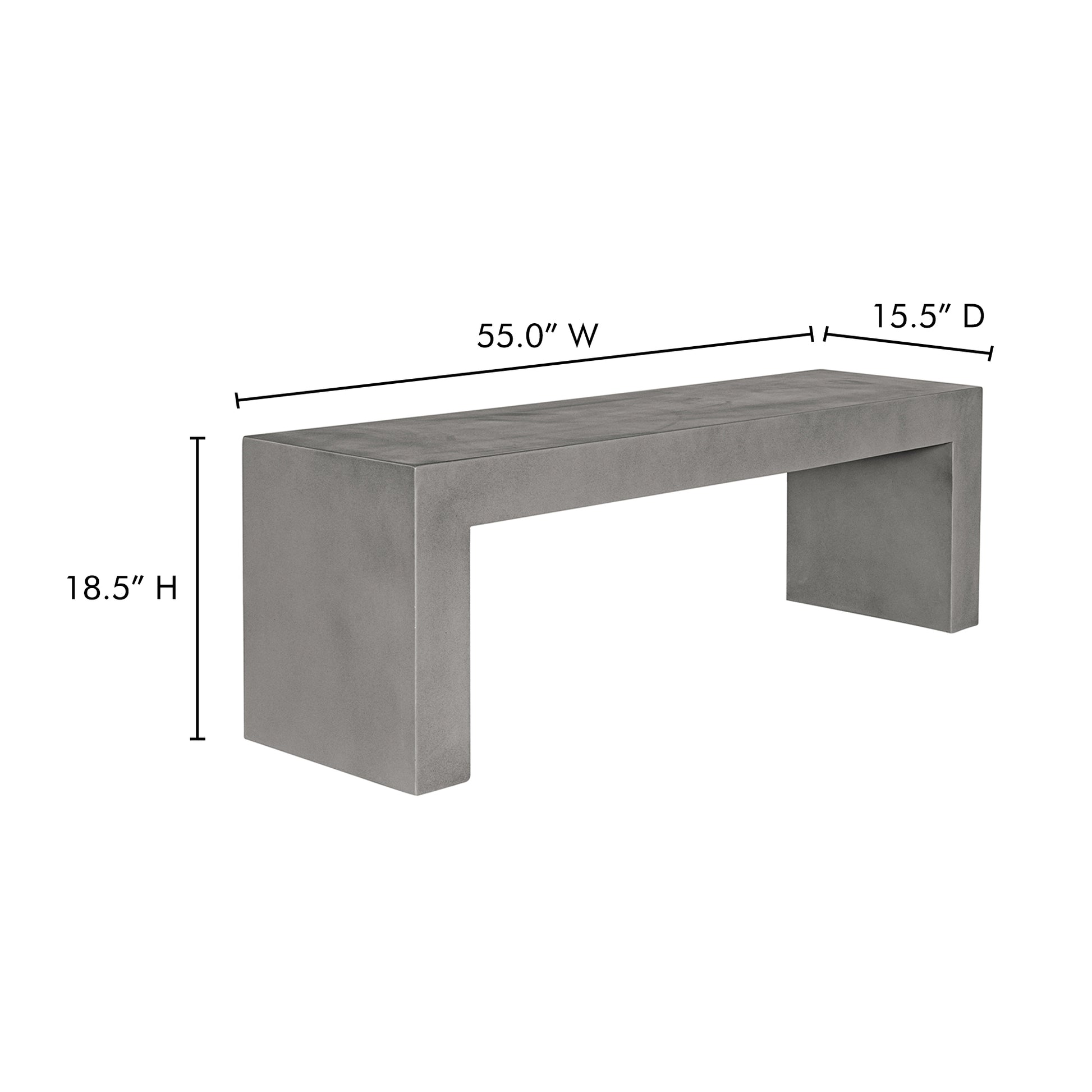 Lazarus Outdoor Bench Dark Grey by Moe's Home Collection - view 3
