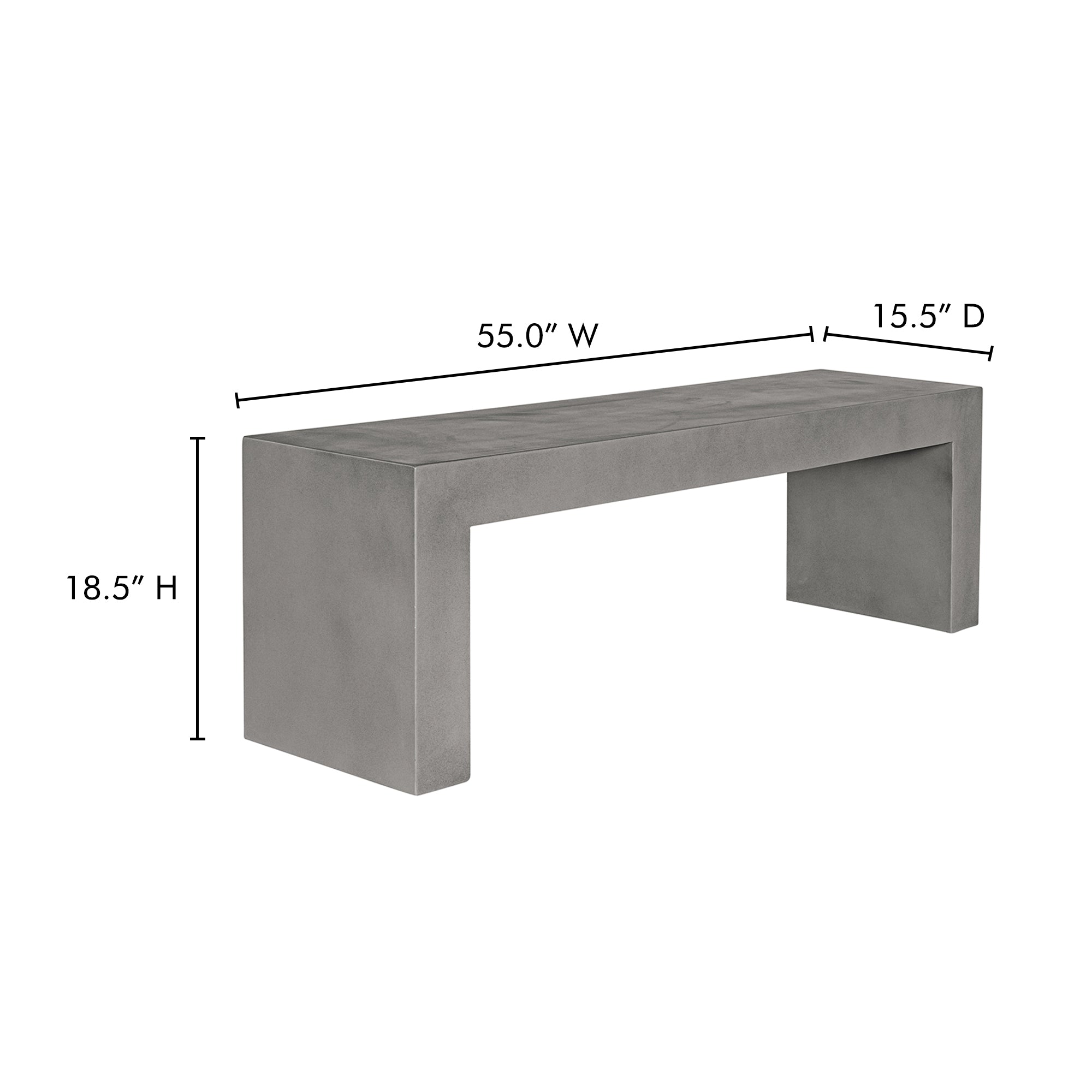 Lazarus Outdoor Bench Dark Grey by Moe's Home Collection - view 3