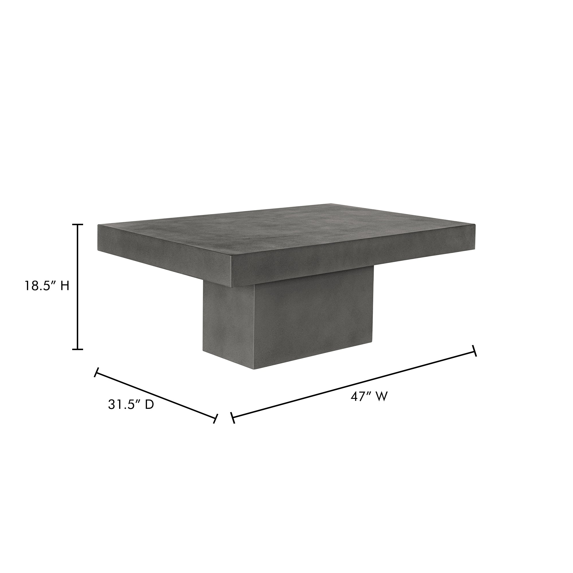Maxima Outdoor Coffee Table Grey by Moe's Home Collection - view 3