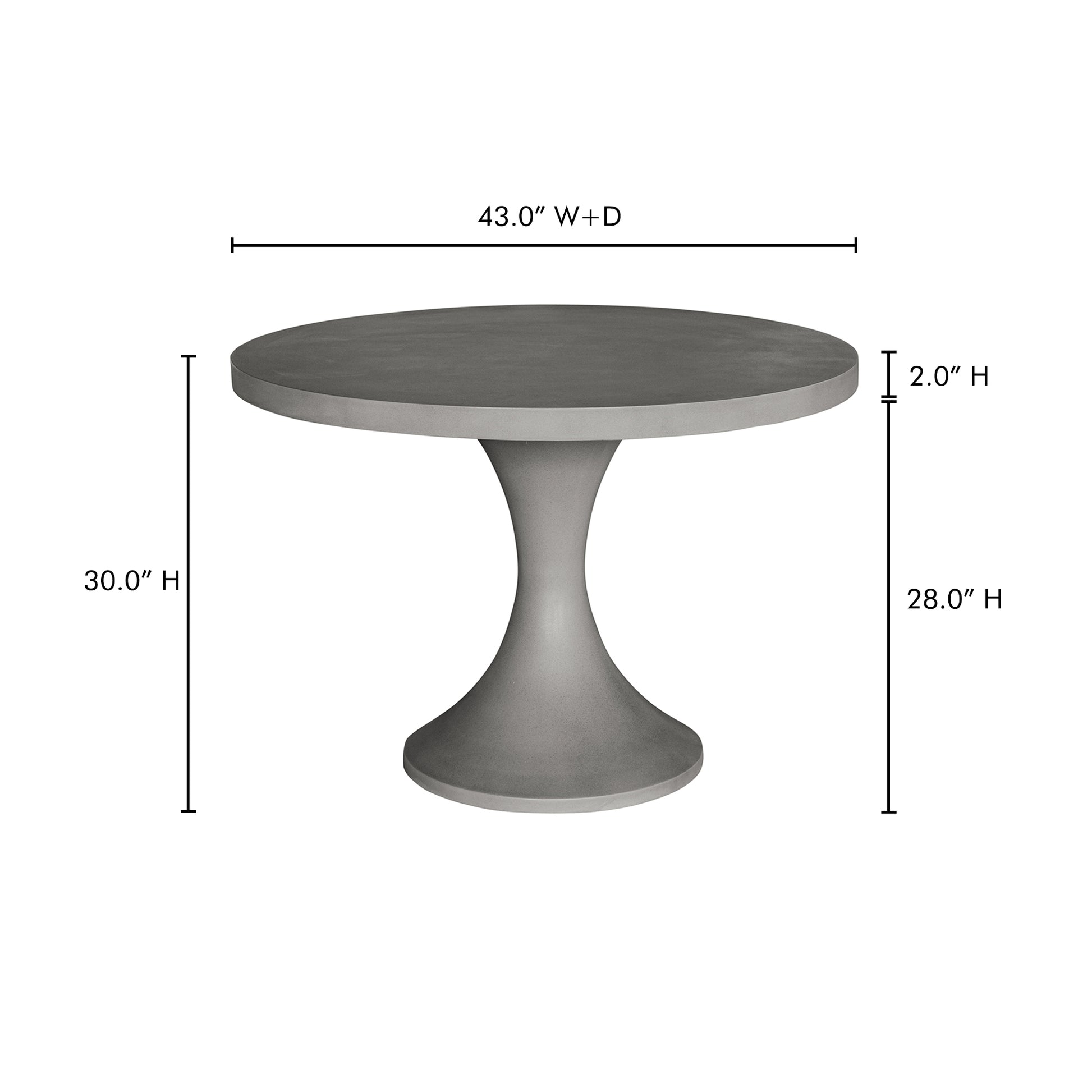 Isadora Outdoor Dining Table Grey by Moe's Home Collection - view 4