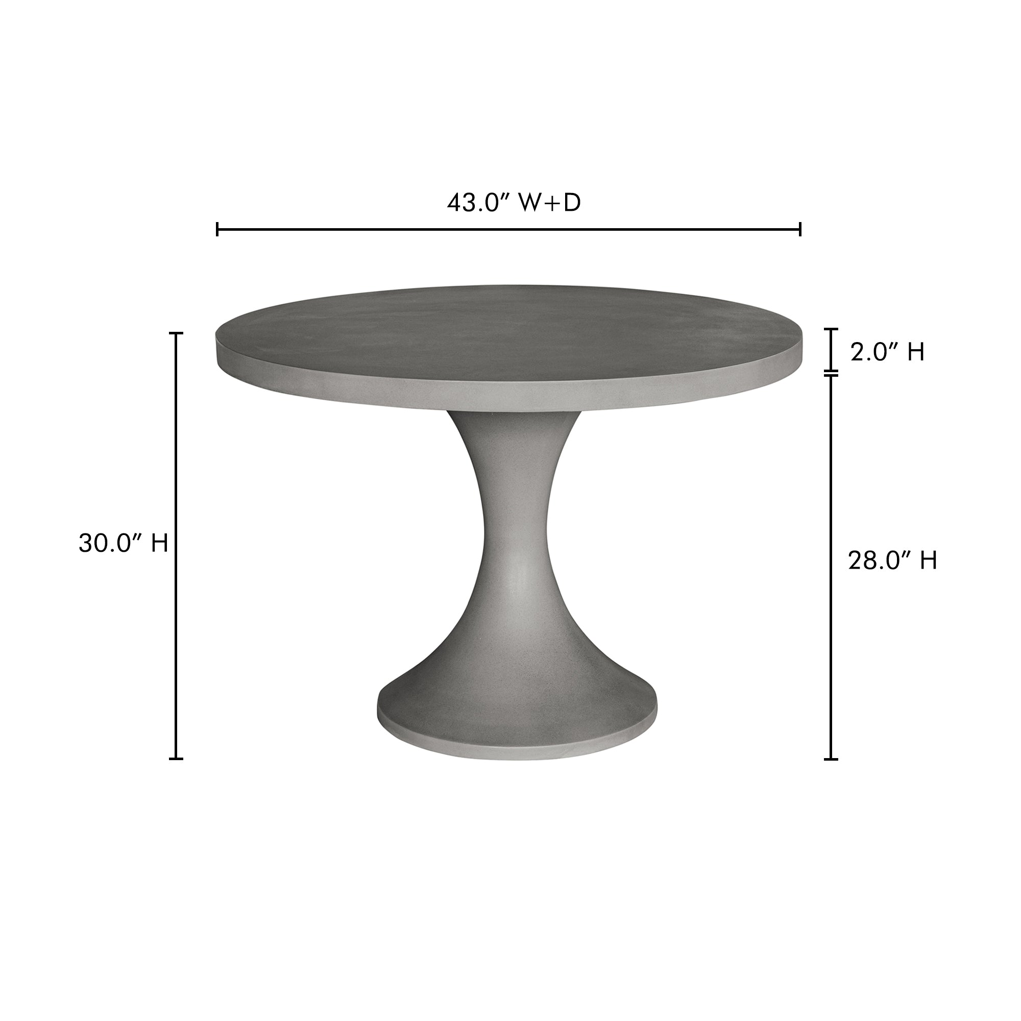 Isadora Outdoor Dining Table Grey by Moe's Home Collection - view 4