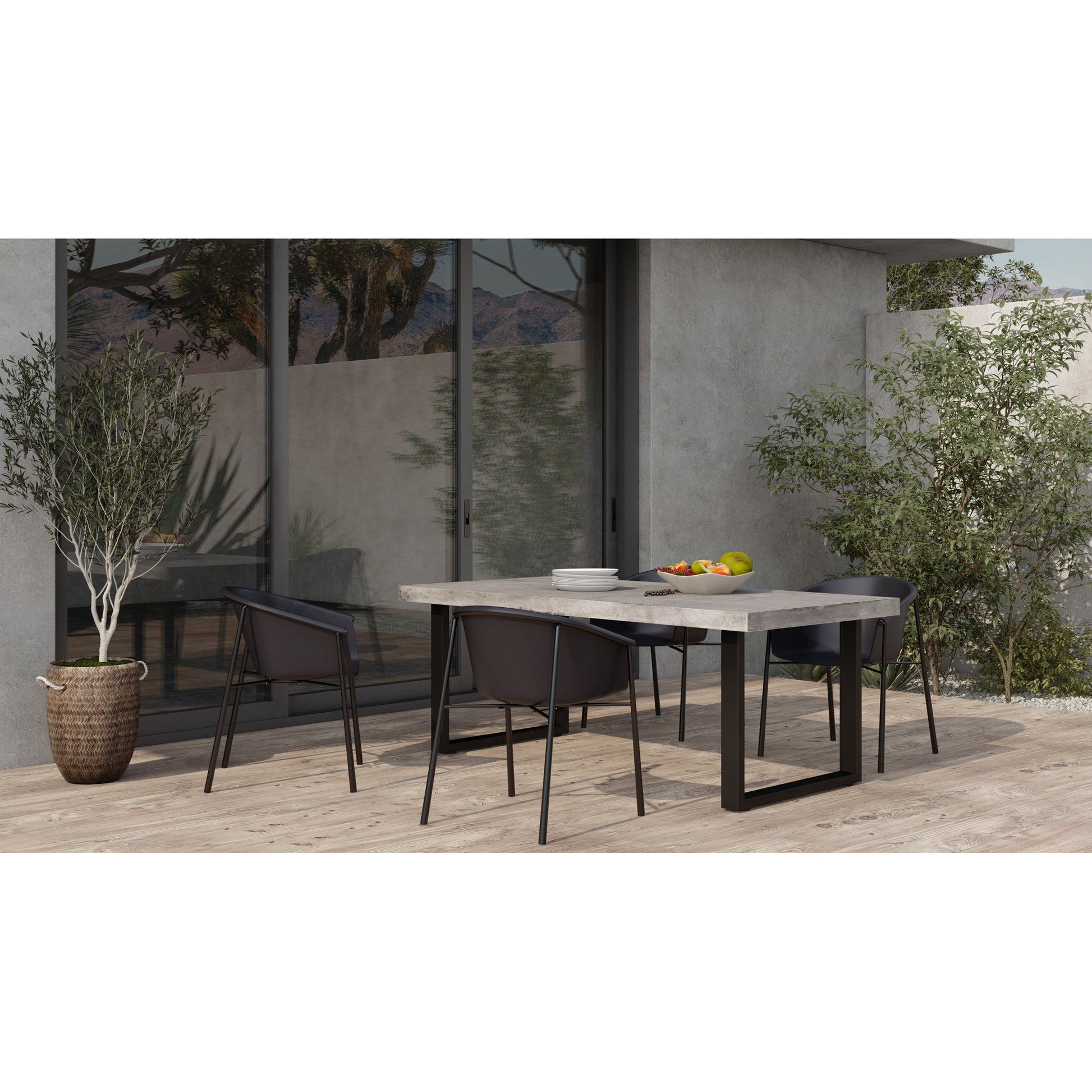Jedrik Outdoor Dining Table Large Grey by Moe's Home Collection - view 2