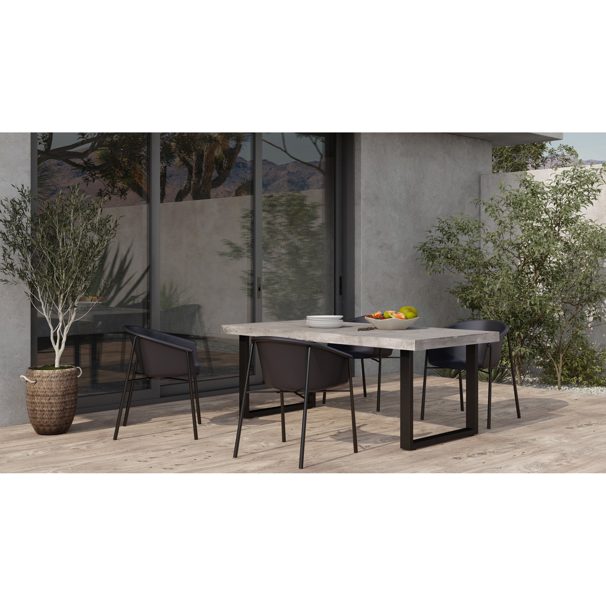 Jedrik Outdoor Dining Table Large Grey by Moe's Home Collection - view 2