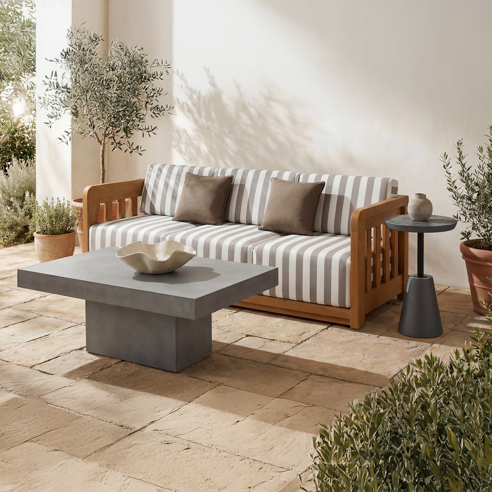 Foundation Outdoor Accent Table Dark Grey by Moe's Home Collection - view 5