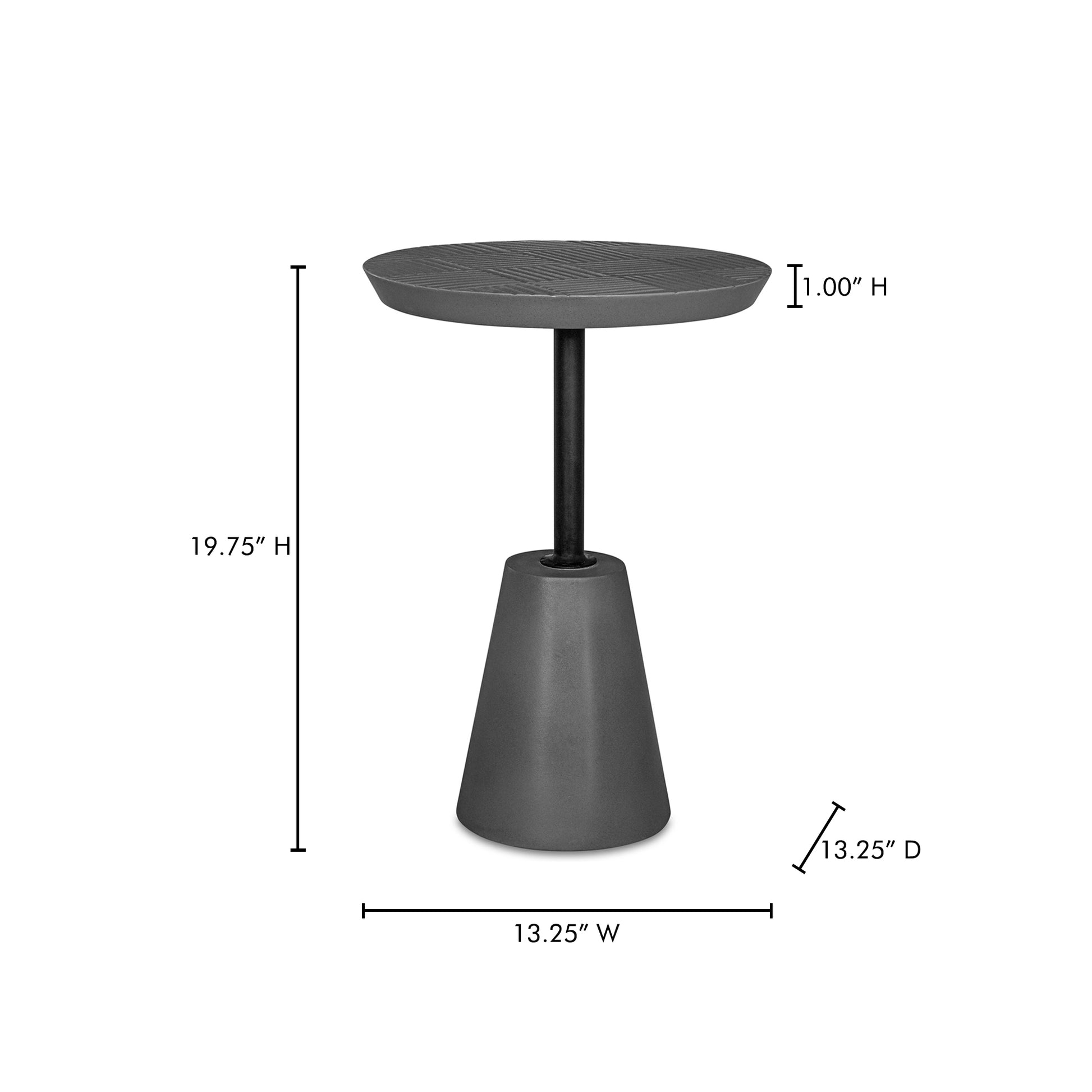 Foundation Outdoor Accent Table Dark Grey by Moe's Home Collection - view 6