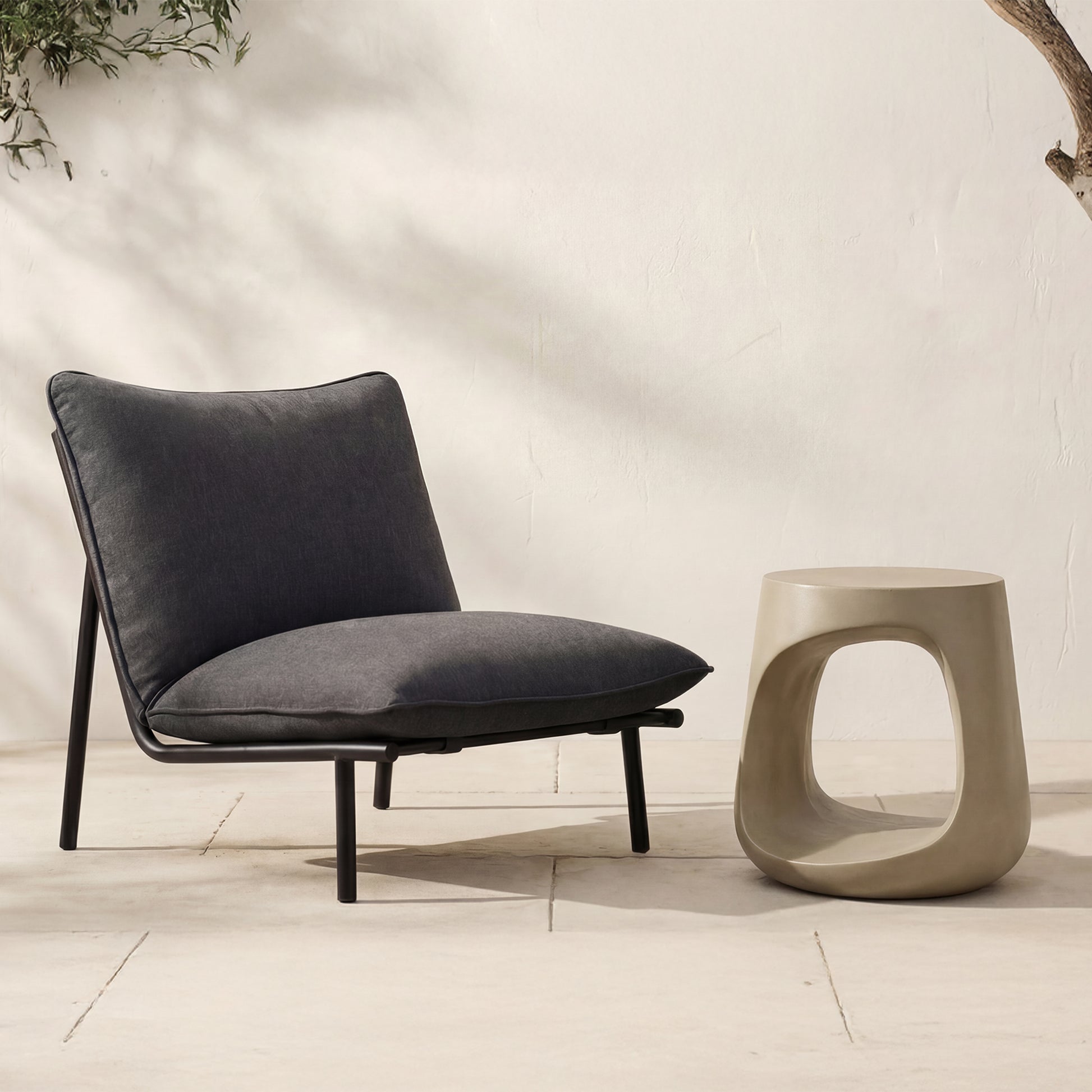 Rothko Outdoor Stool Cream by Moe's Home Collection - view 2