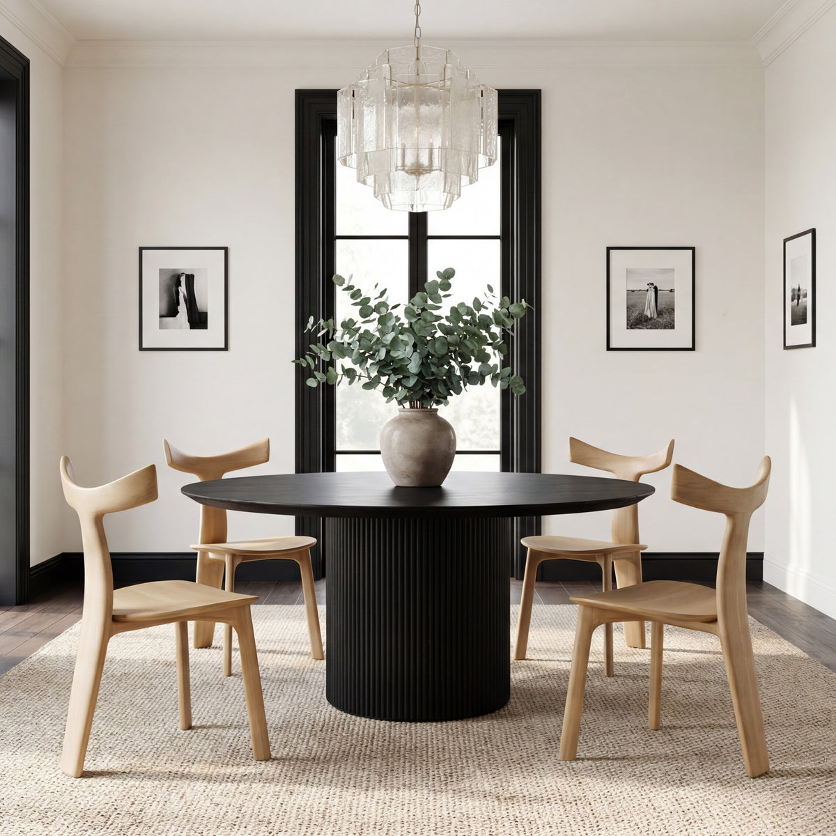 Atenas Round Dining Table Ebano by Urbia - styled room view