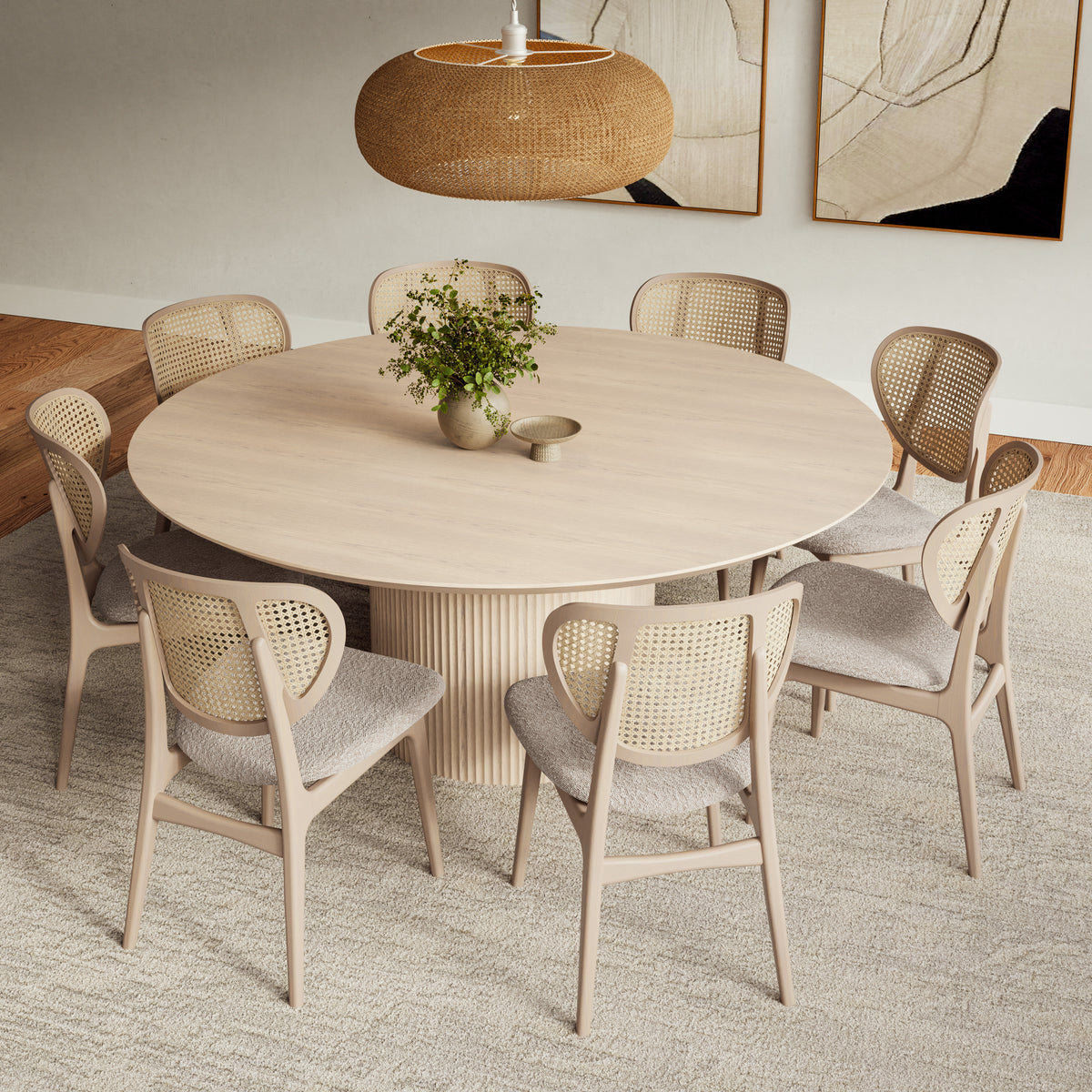Atenas Round Dining Table Nevoa by Urbia - alternate styled room view