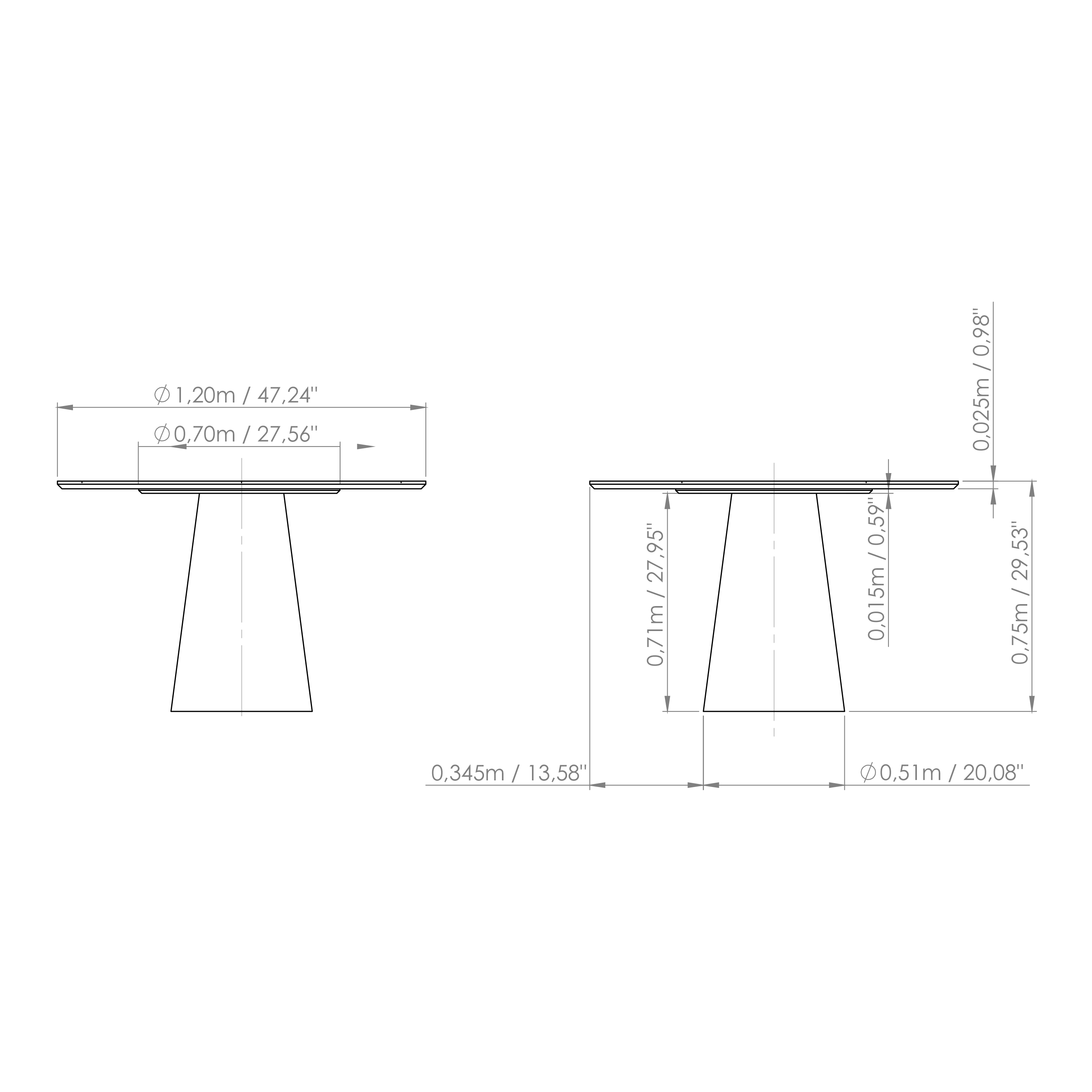 Mona Round Wood Top Dining Table Damasco by Urbia