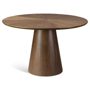 Mona Round Wood Top Dining Table Nogueria by Urbia - front view