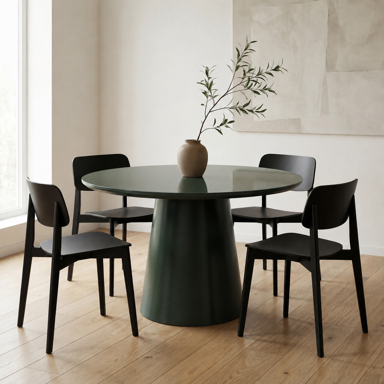 Mona Round Glass Top Dining Table Floreseta by Urbia