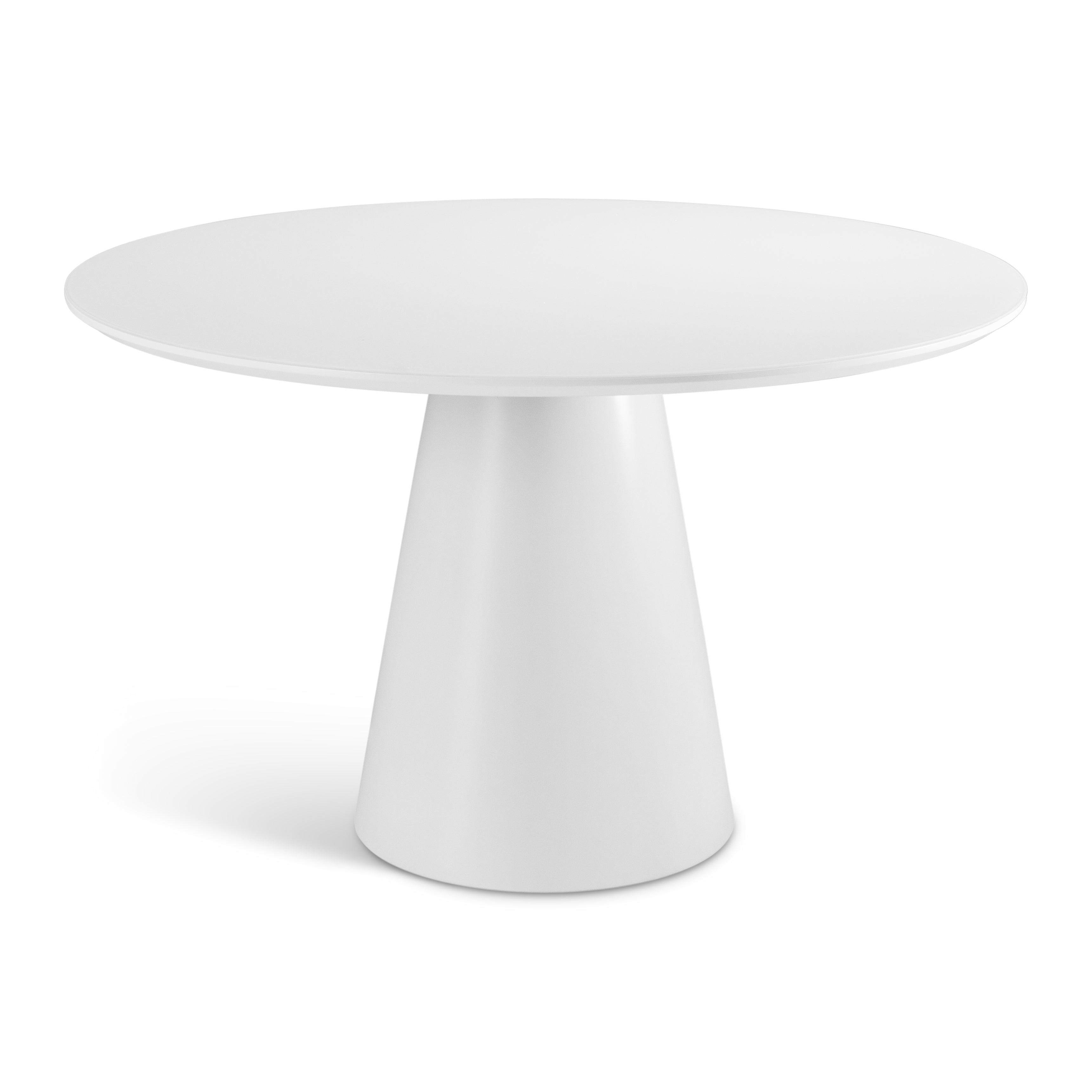 Mona Round Glass Top Dining Table Branco by Urbia