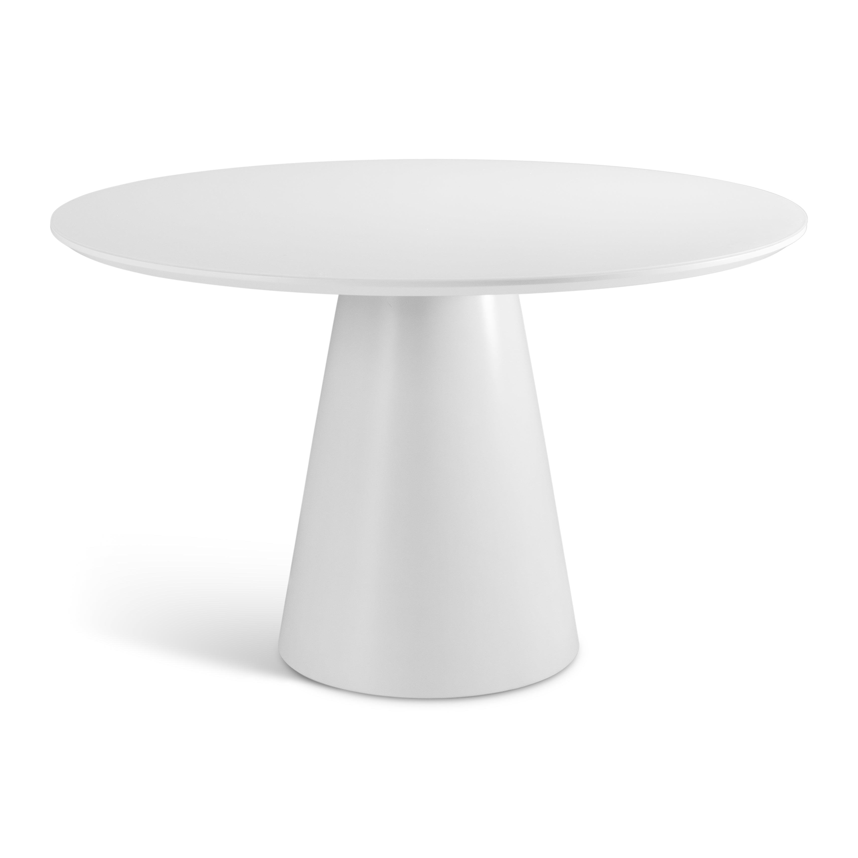 Mona Round Glass Top Dining Table Branco by Urbia