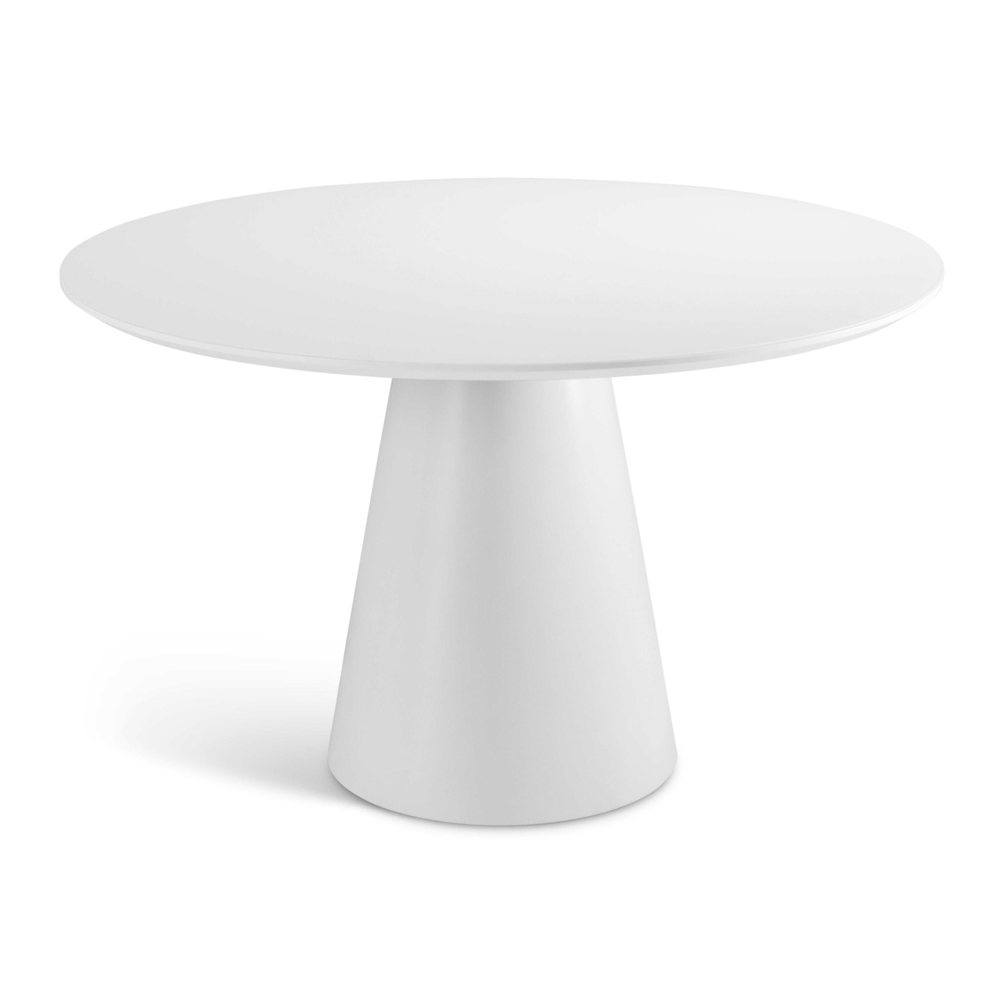 Mona Round Glass Top Dining Table Branco by Urbia