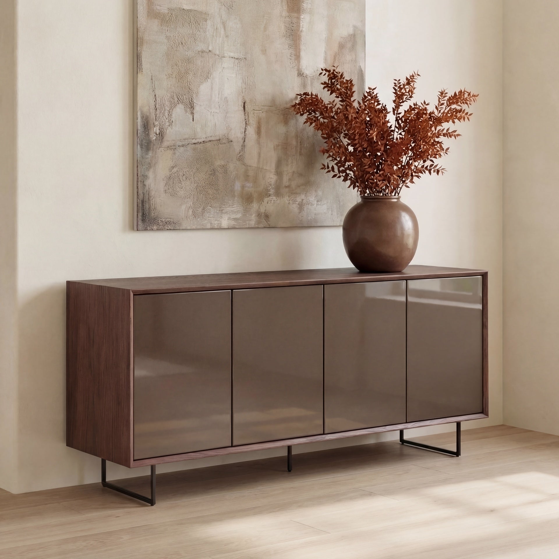 Quadrum Cafe & Nogal Lacquered & Wood Buffet by Urbia