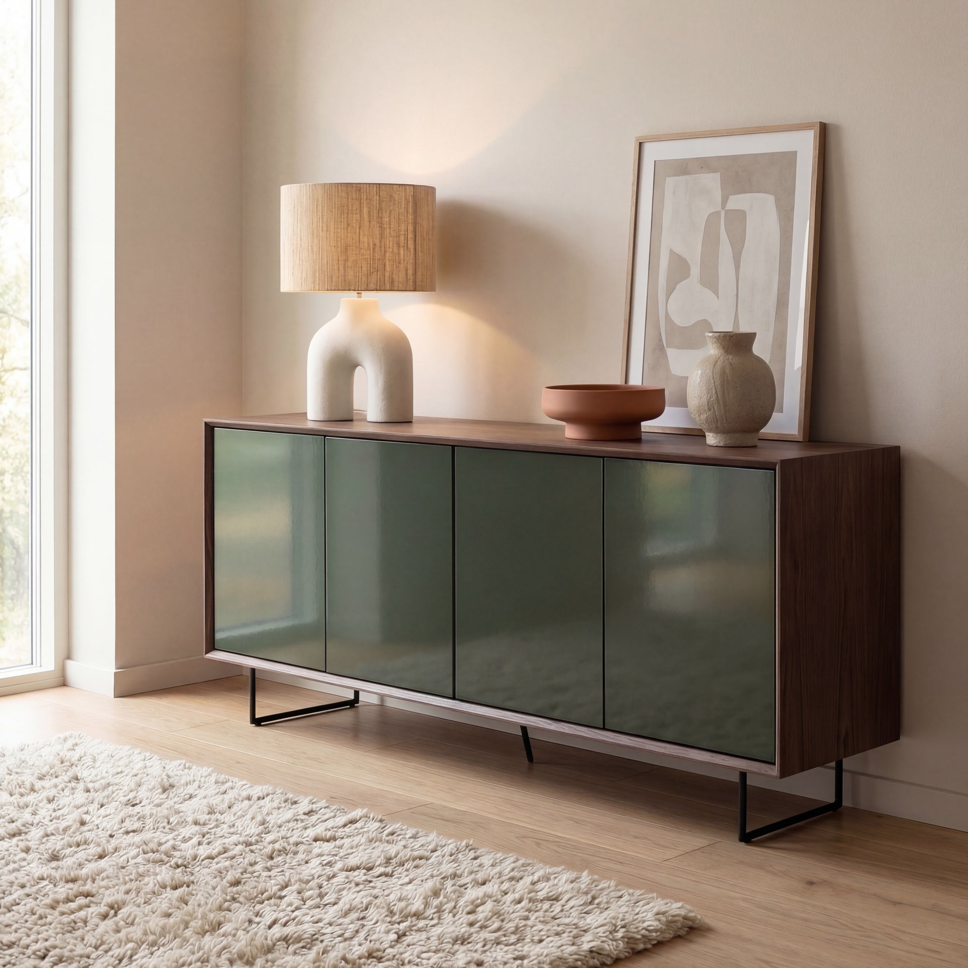 Quadrum Floresta & Nogal Lacquered & Wood Buffet by Urbia