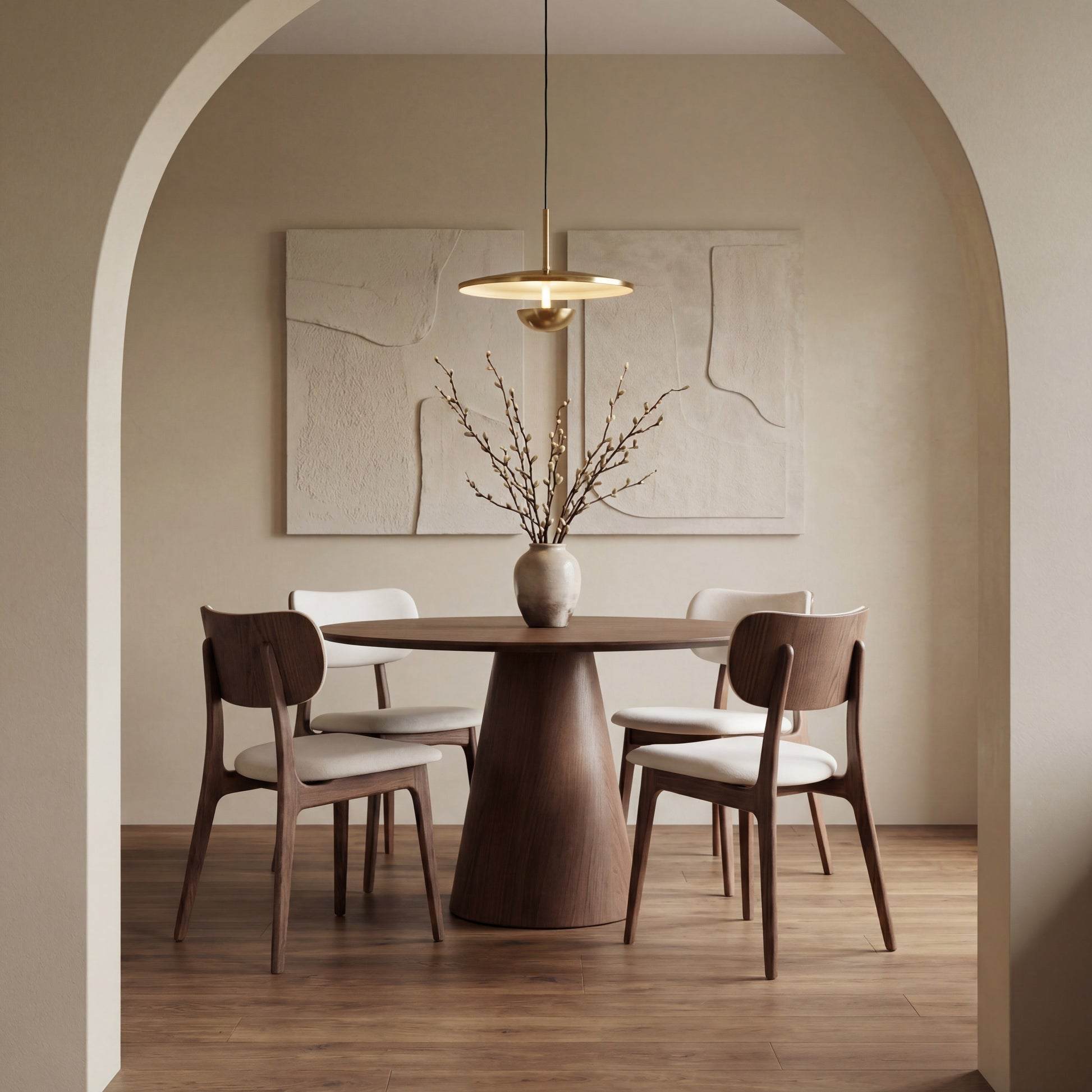 Bahia Organic Dining Table Nogal by Urbia - styled room view