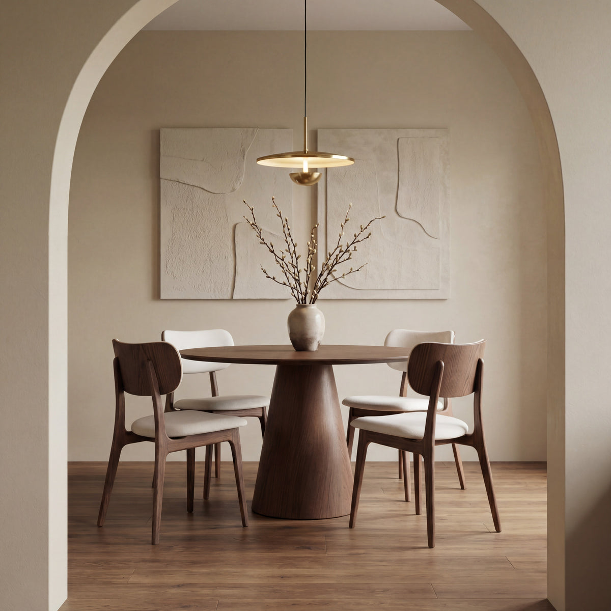 Bahia Organic Dining Table Nogal by Urbia - styled room view