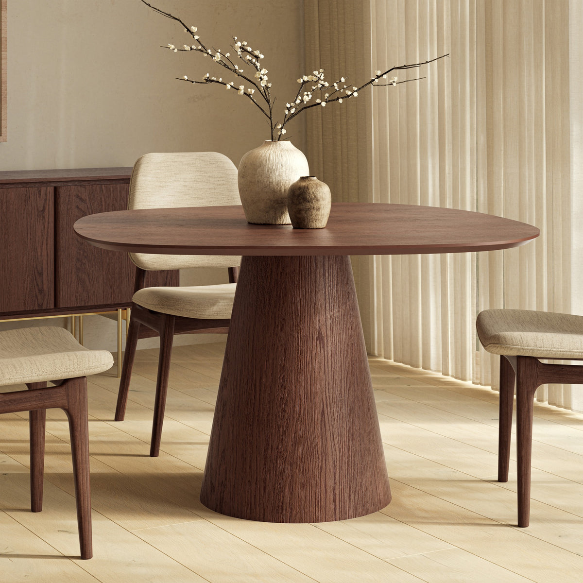 Bahia Organic Dining Table Nogal by Urbia - alternate styled room view