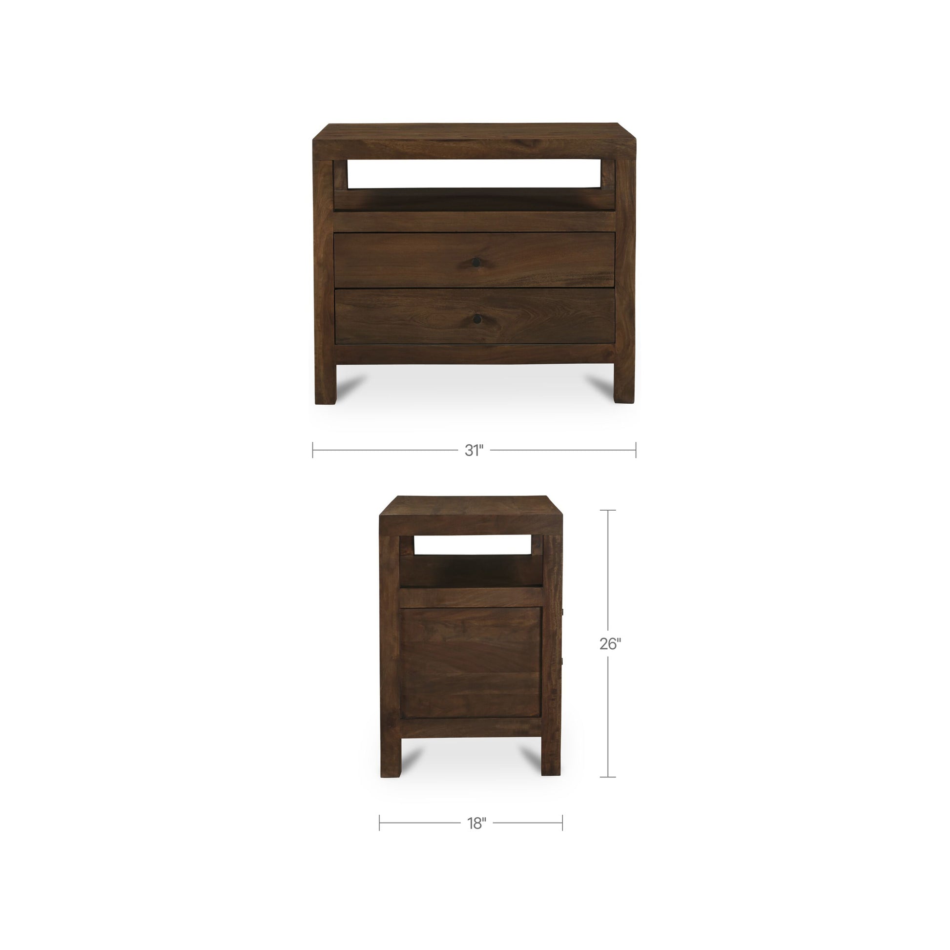 Windsor Nightstand Dark Brown by Moe's Home Collection - view 3