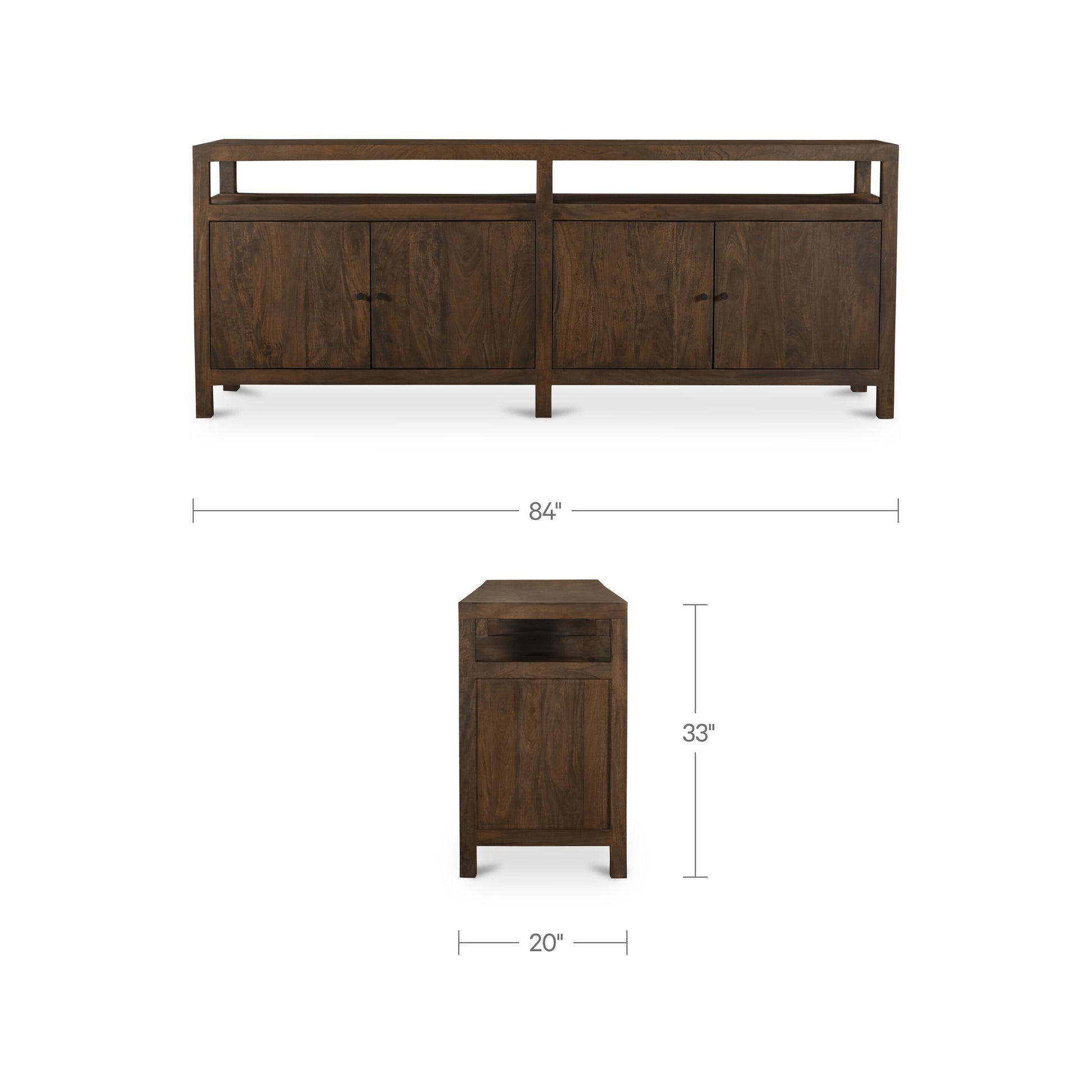 Windsor Sideboard Dark Brown by Moe's Home Collection - view 3