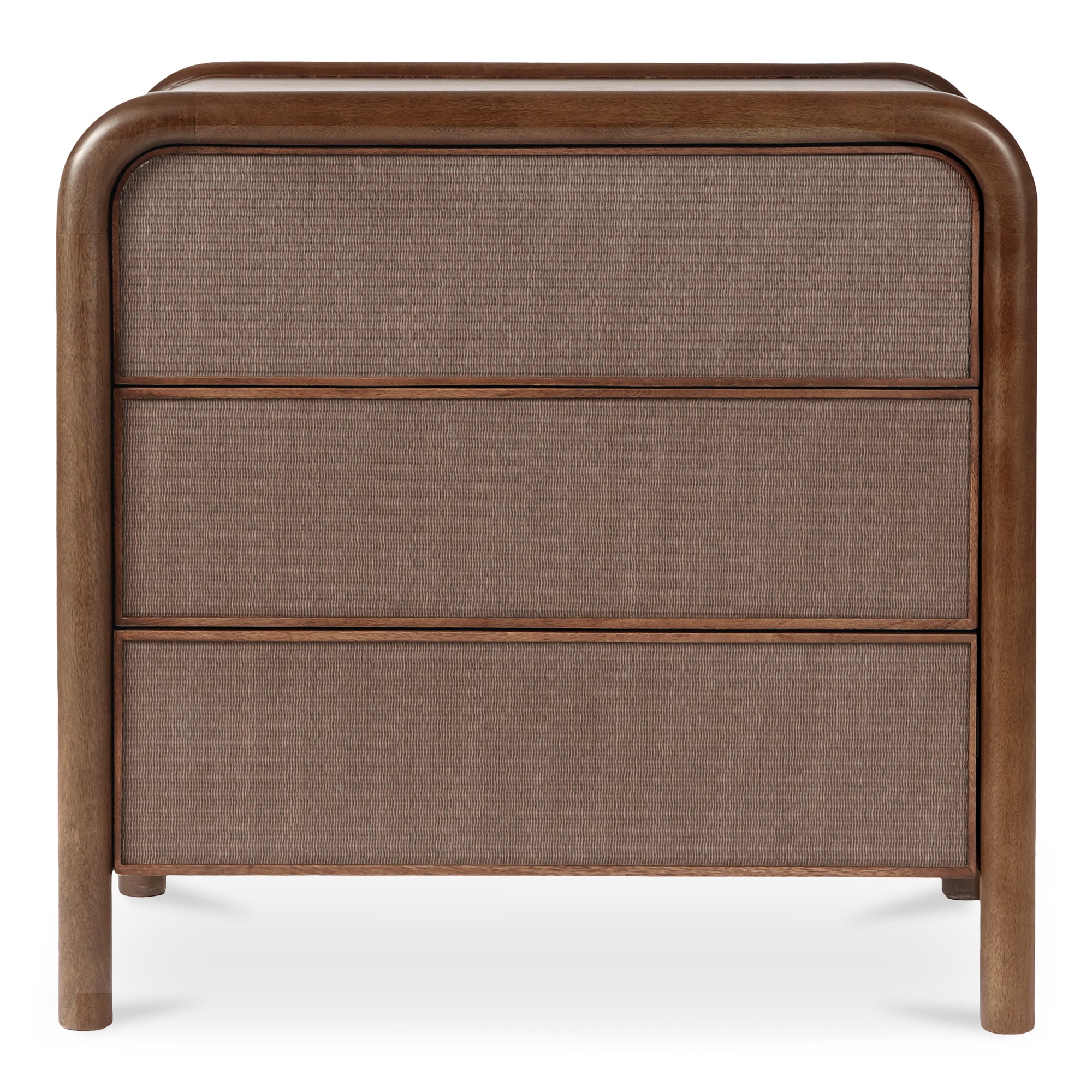 Rye 3 Drawer Nightstand Warm Brown by Moe's Home Collection