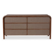 Rye 6 Drawer Dresser Warm Brown by Moe's Home Collection