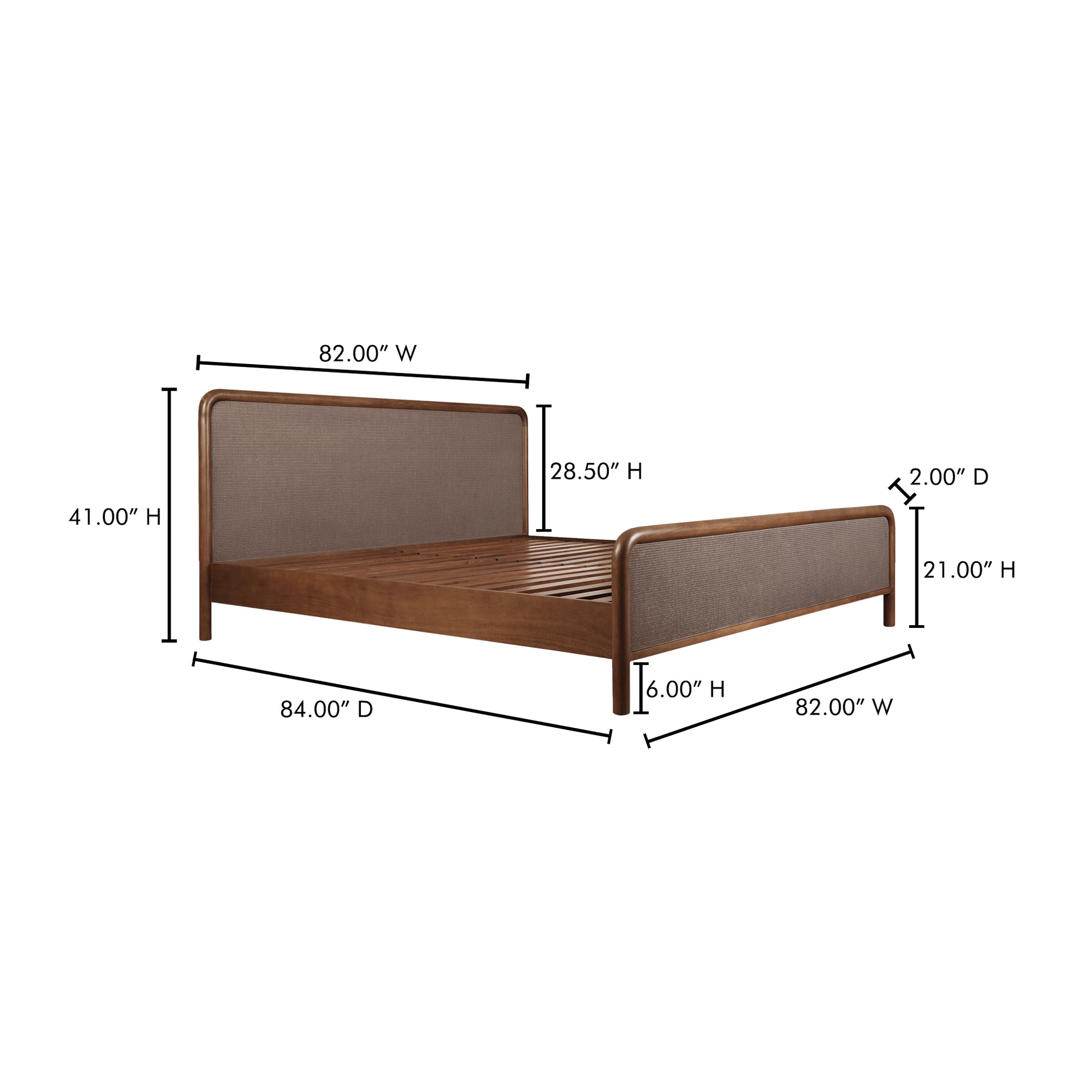 Rye King Bed Warm Brown by Moe's Home Collection - view 5