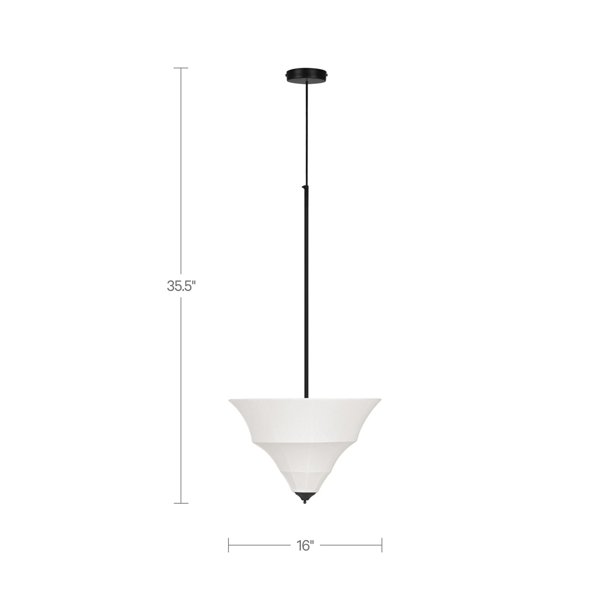 Corrina Pendant Lamp Small White by Moe's Home Collection - view 3