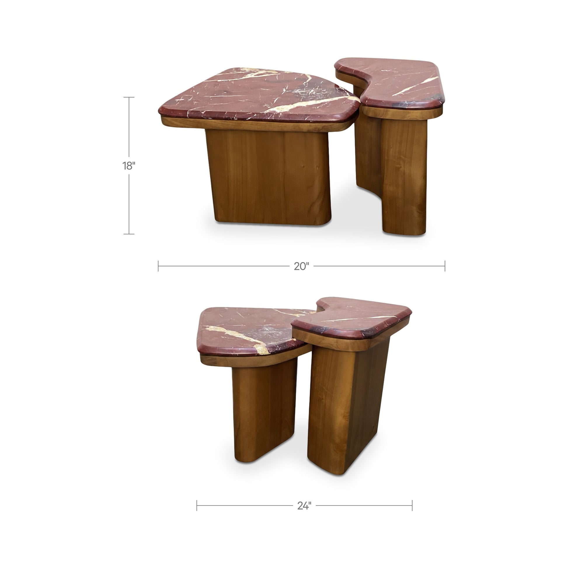 Abi Nesting Coffee Table Levante Marble by Moe's Home Collection - view 3