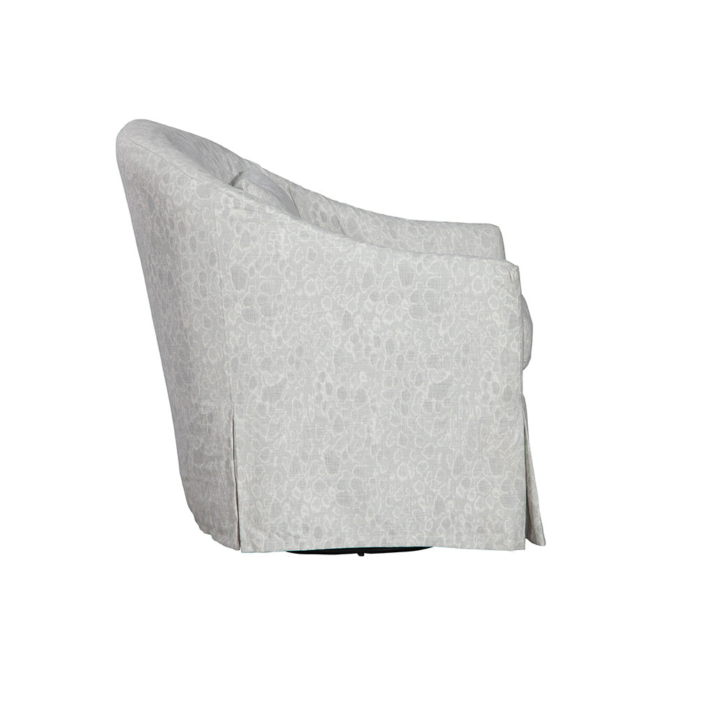Becky Slipcovered Swivel Chair in Kalahara Saxony