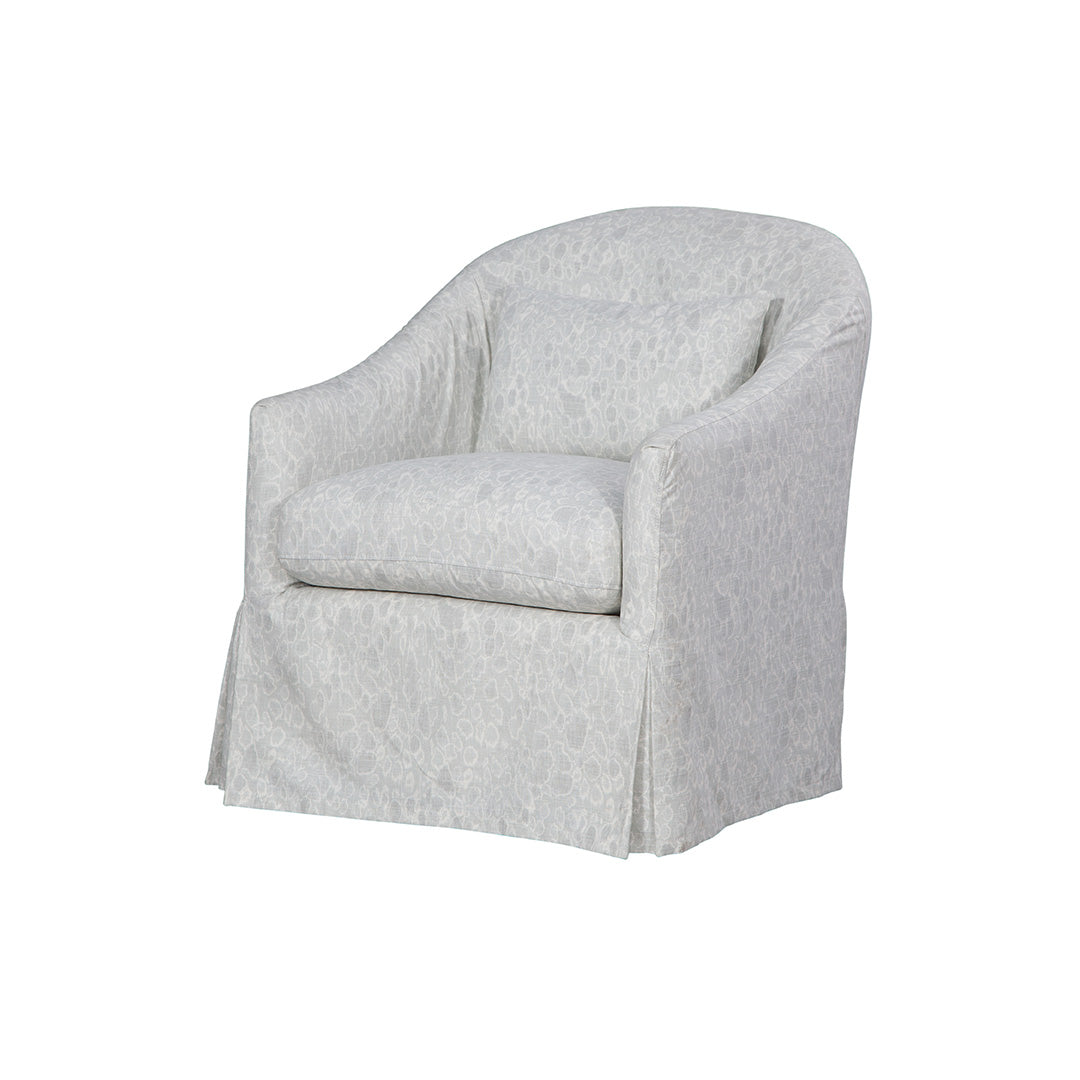 Becky Slipcovered Swivel Chair in Kalahara Saxony